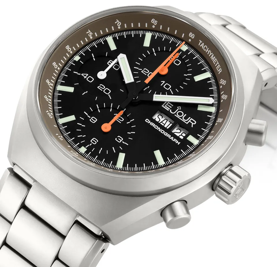 LeJour Mark I LJ-MI-002 cronografo automatico nero 42,5mm