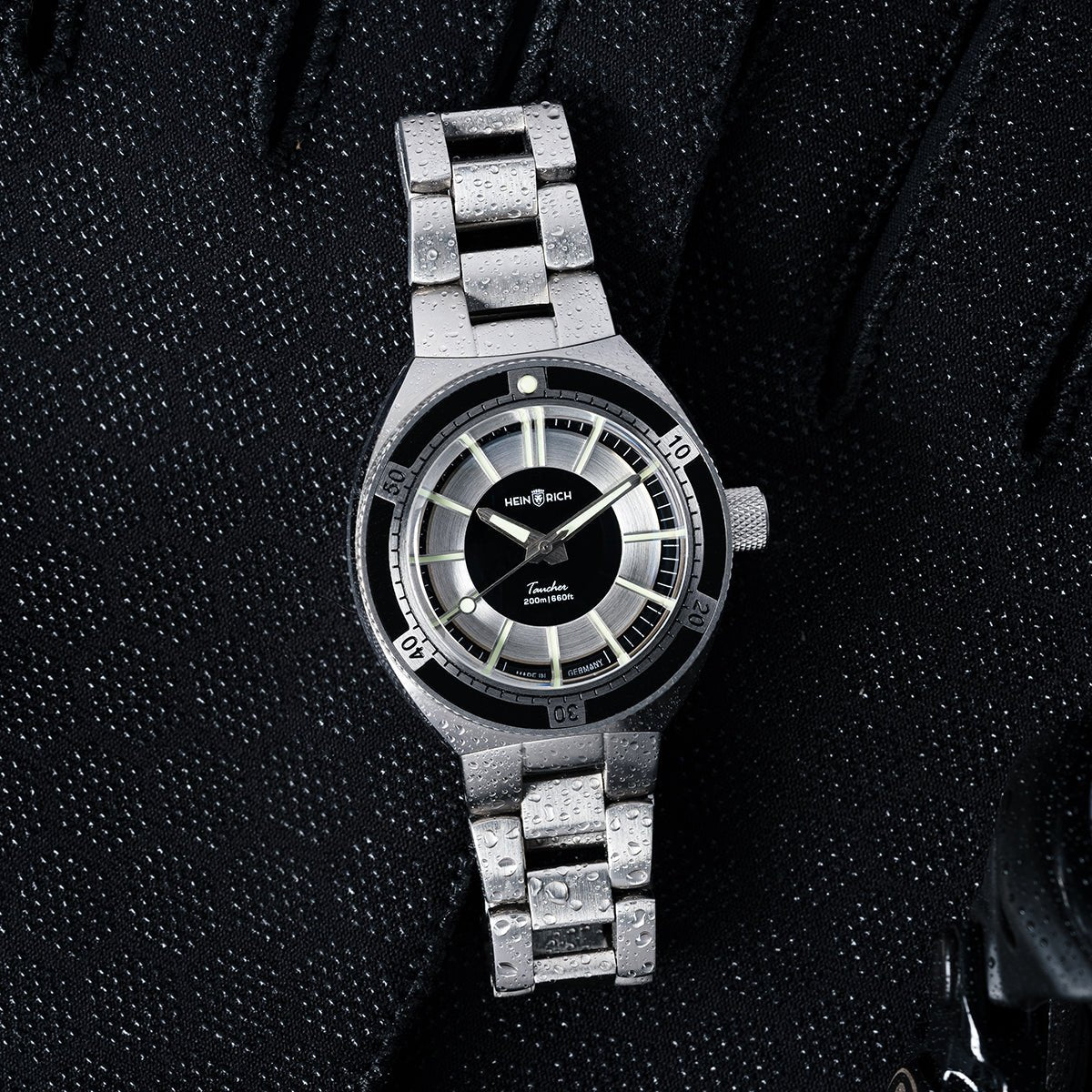 Heinrich Taucher 2 orologio automatico nero con data