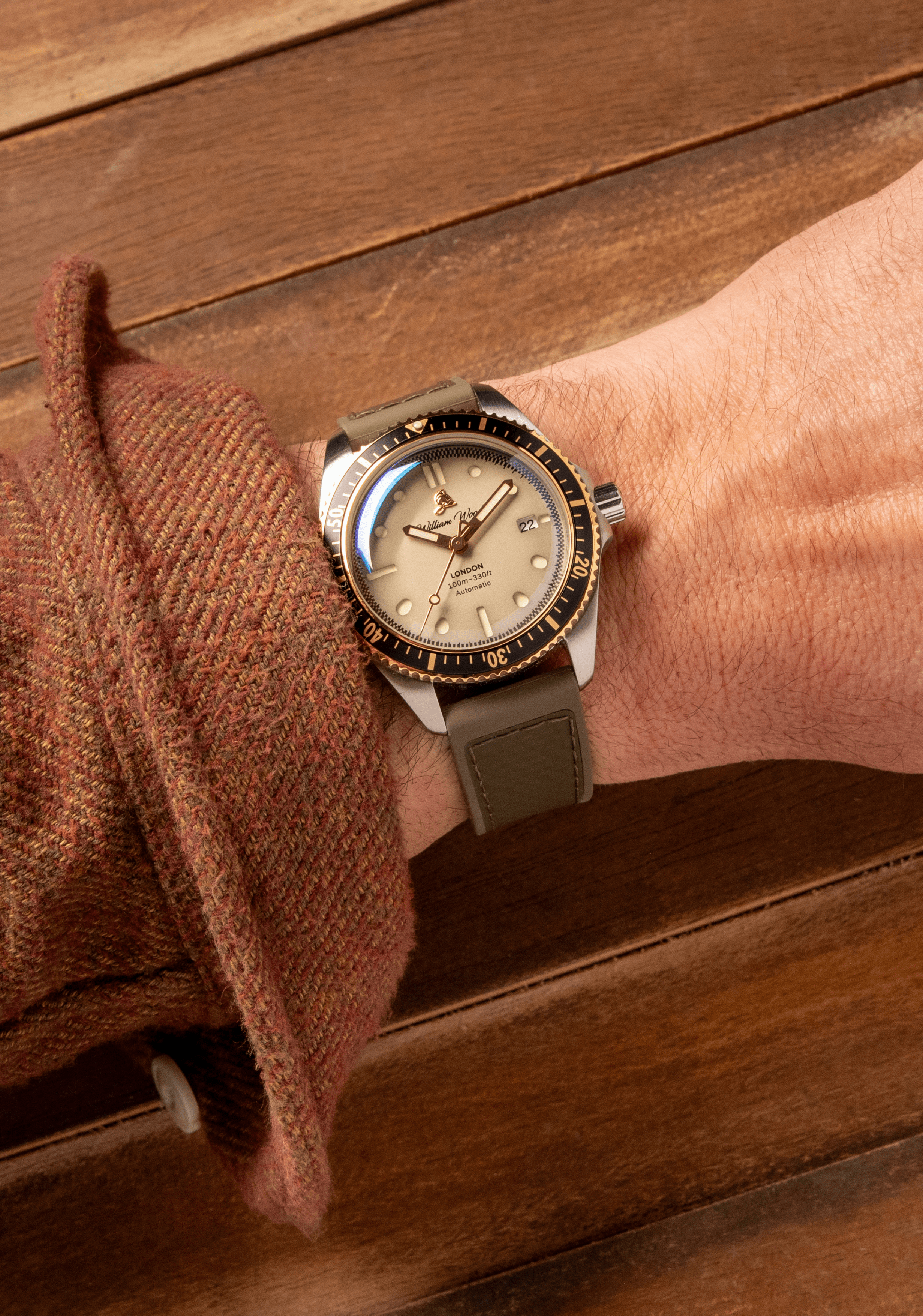 William Wood Valiant White orologio automatico 41mm bianco