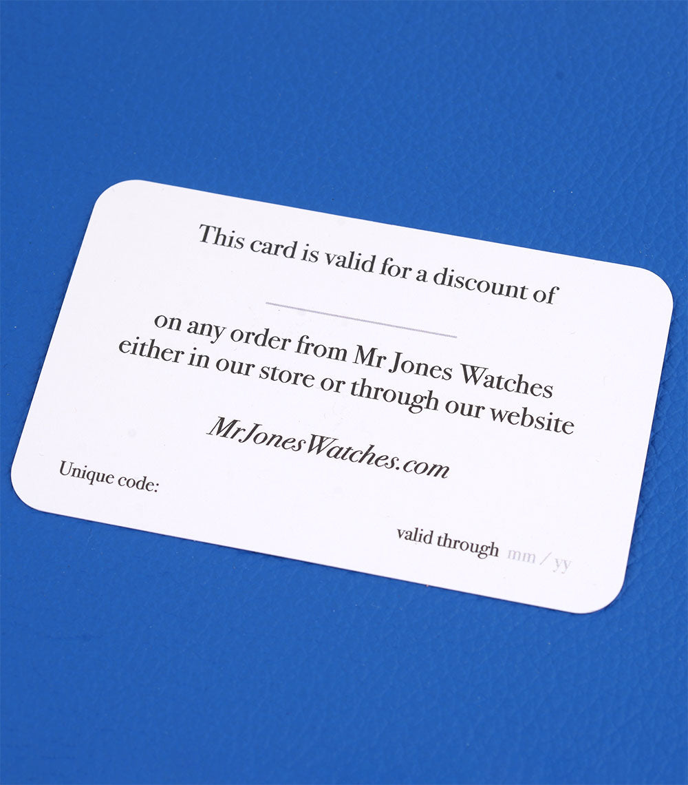 Mr Jones Watches Main Collection gift card carta regalo 25 sterline