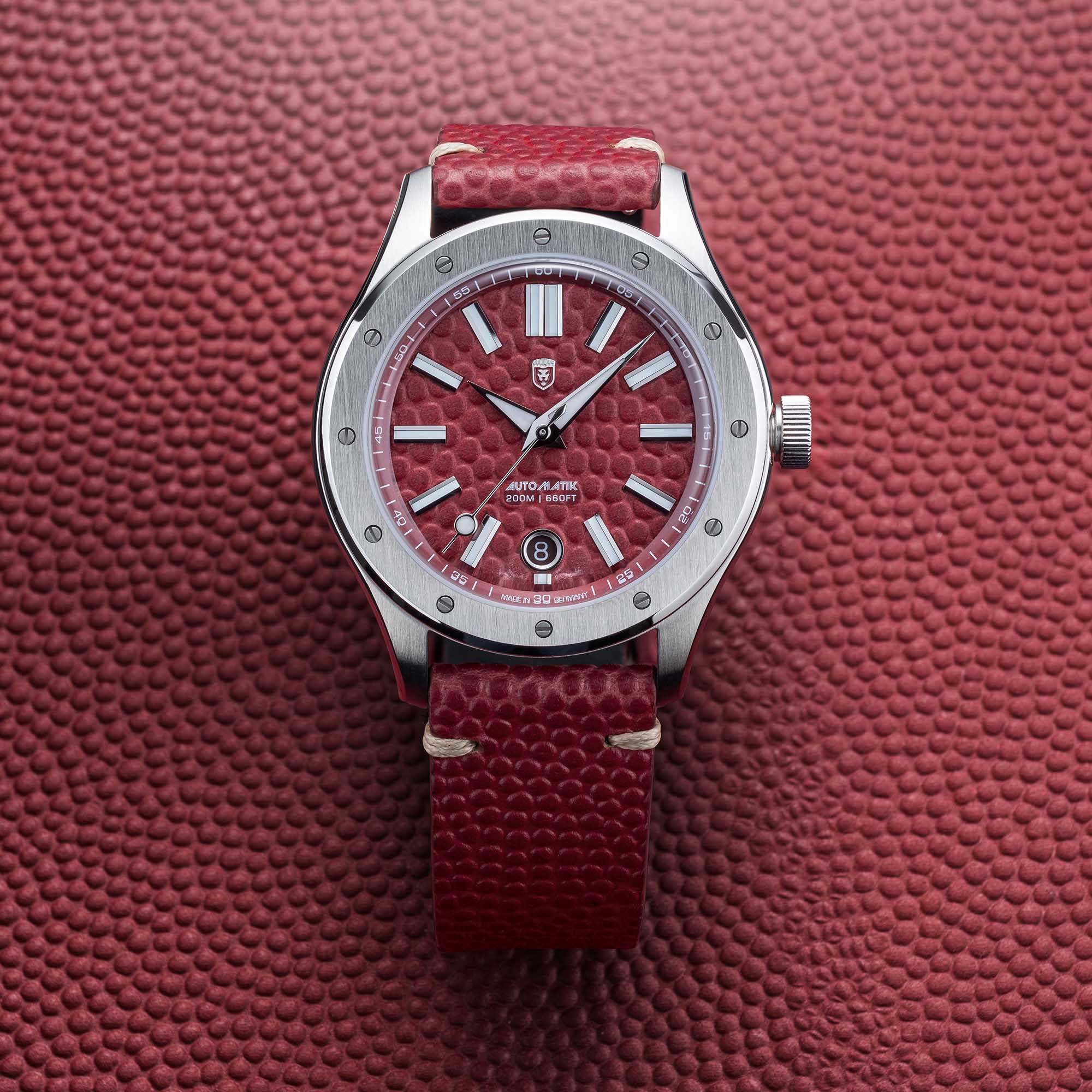 Heinrich Helicoprion orologio automatico Football Edition pelle