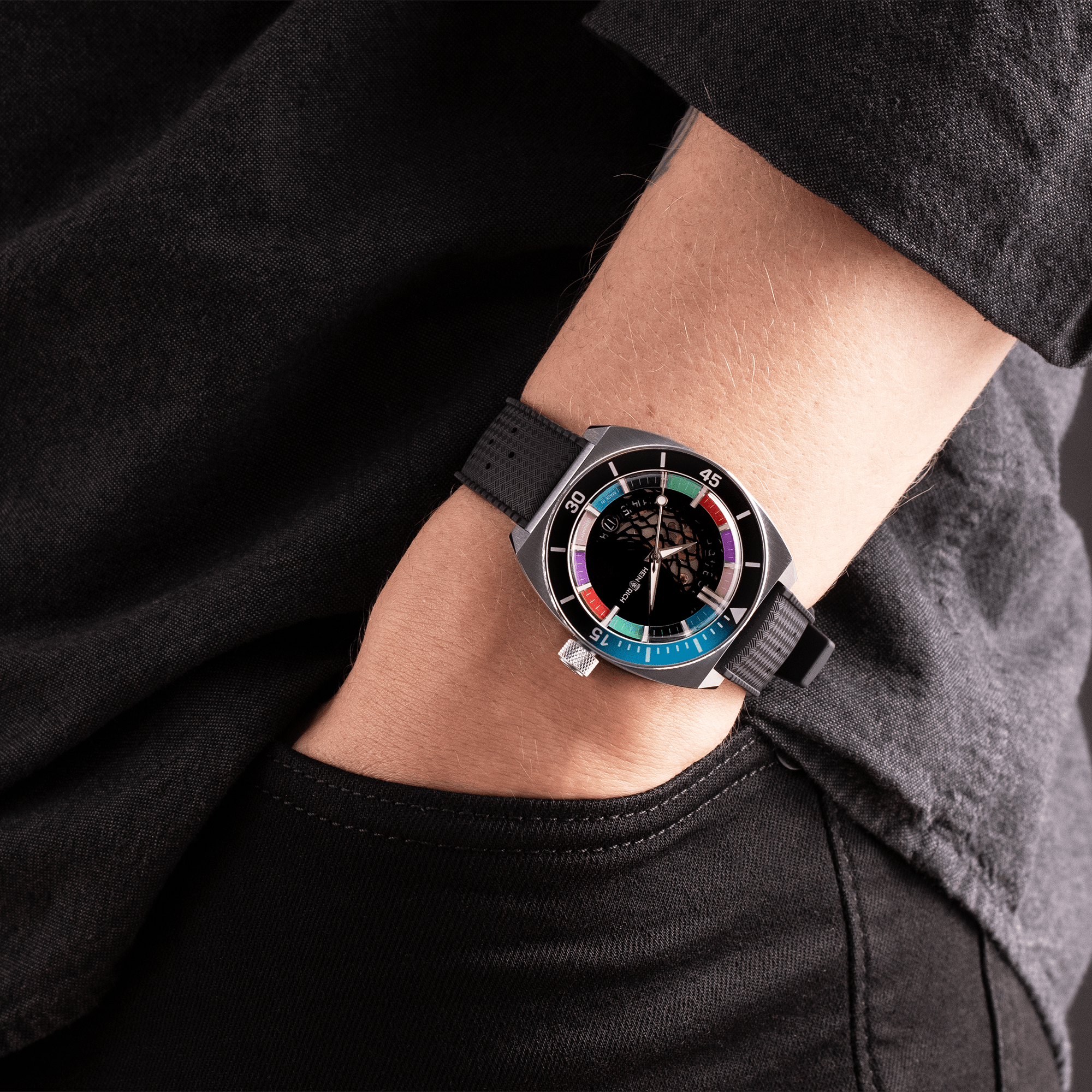 Heinrich Taucher Jeroo Edition orologio FKM nero edizione limitata