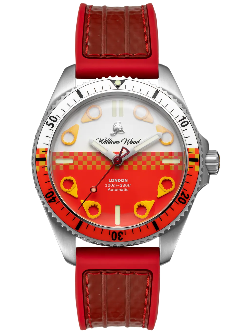 William Wood Big Red Fire Engine Orologio Automatico 41mm Rosso