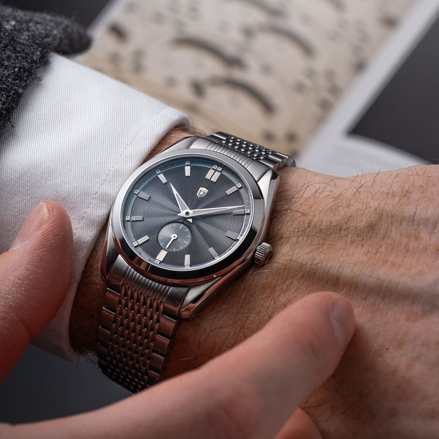 Heinrich Radiance Guilloche Wave orologio ciano scuro