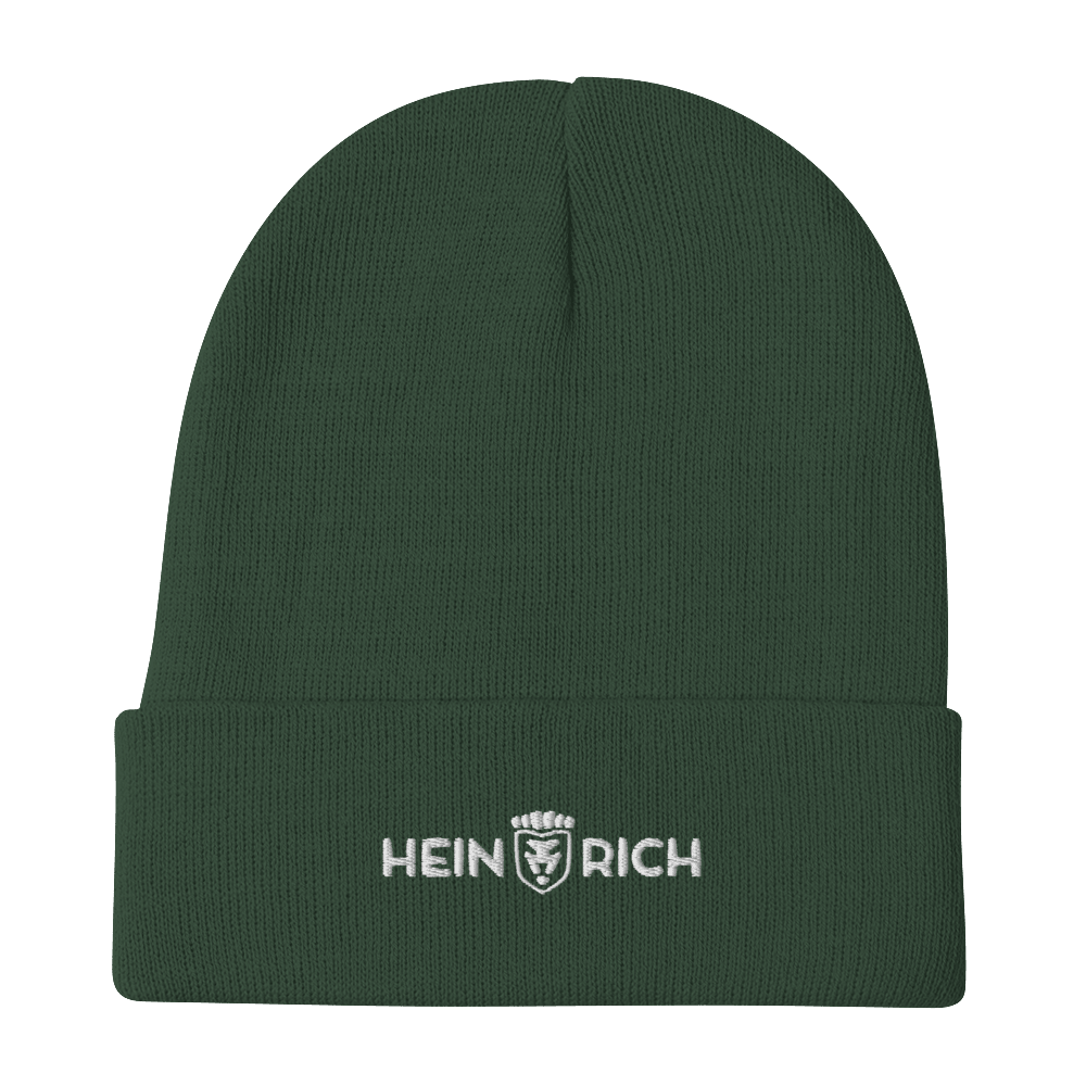 Heinrich Clothing Embroidered Beanie berretto nero cotone