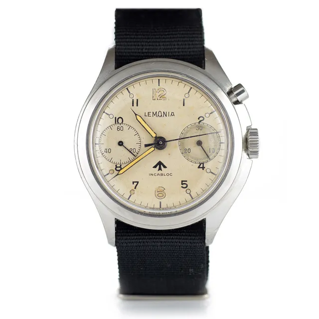 Lemania HS9A cronografo militare 40mm acciaio