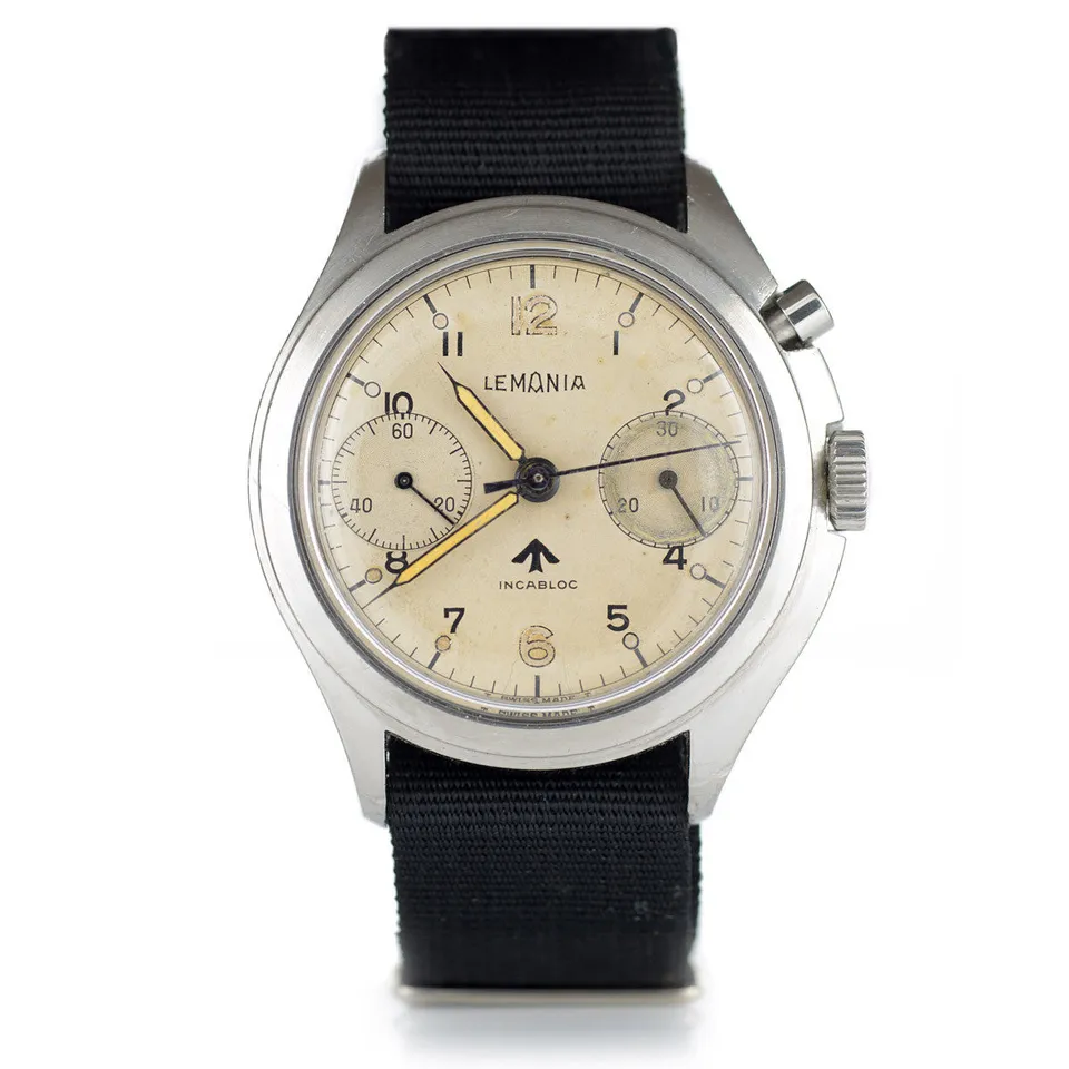 Lemania HS9A cronografo militare 40mm acciaio