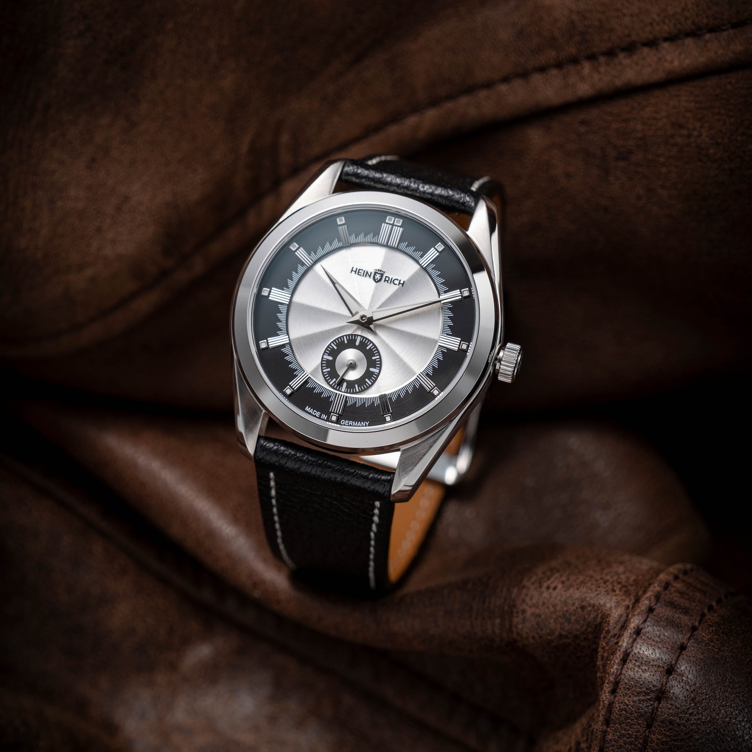 Heinrich cinturino pelle 20mm nero turchese capra