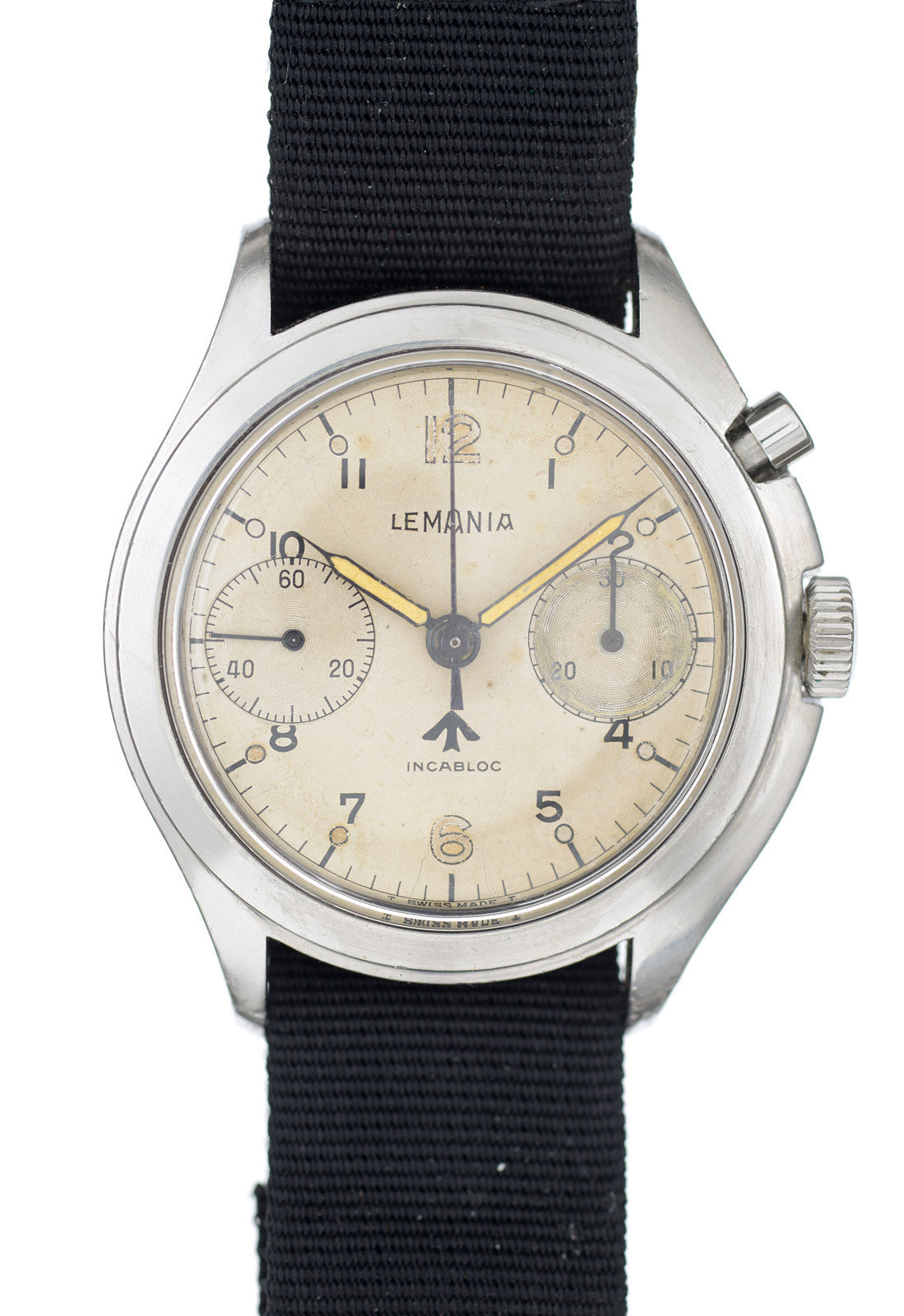 Lemania HS9A cronografo militare 40mm acciaio