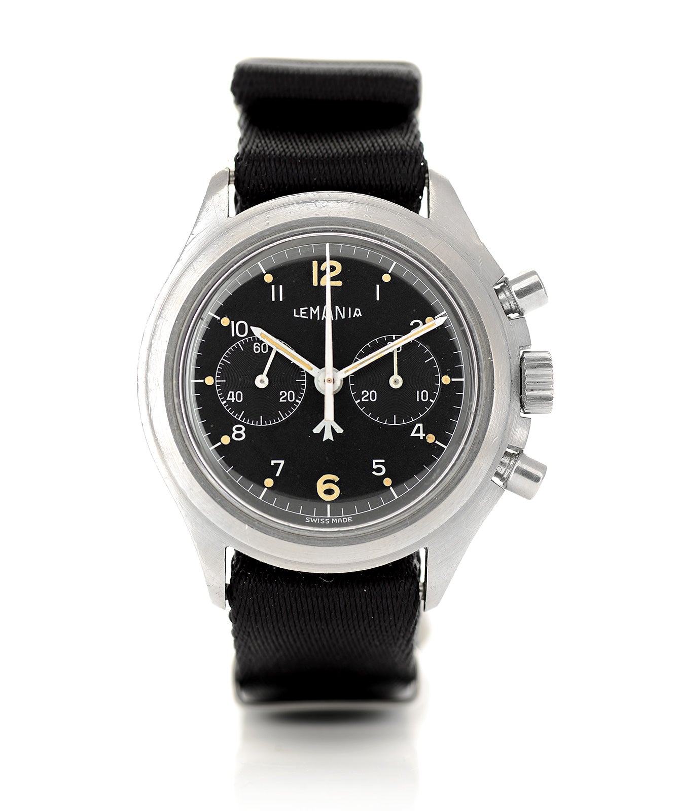 Lemania 818 Cronografo orologio militare 1975 due pulsanti