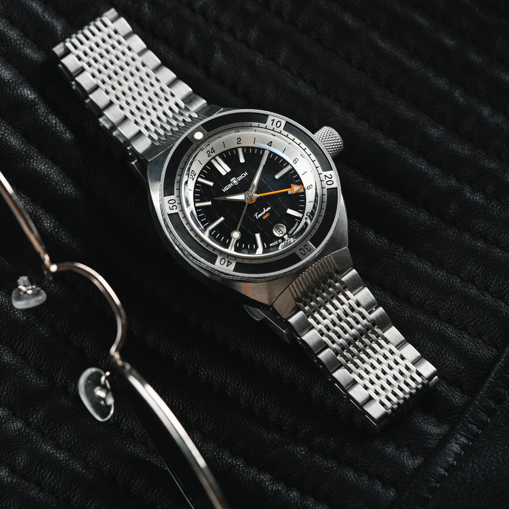 Heinrich Taucher 2 orologio GMT 41mm blu 200m