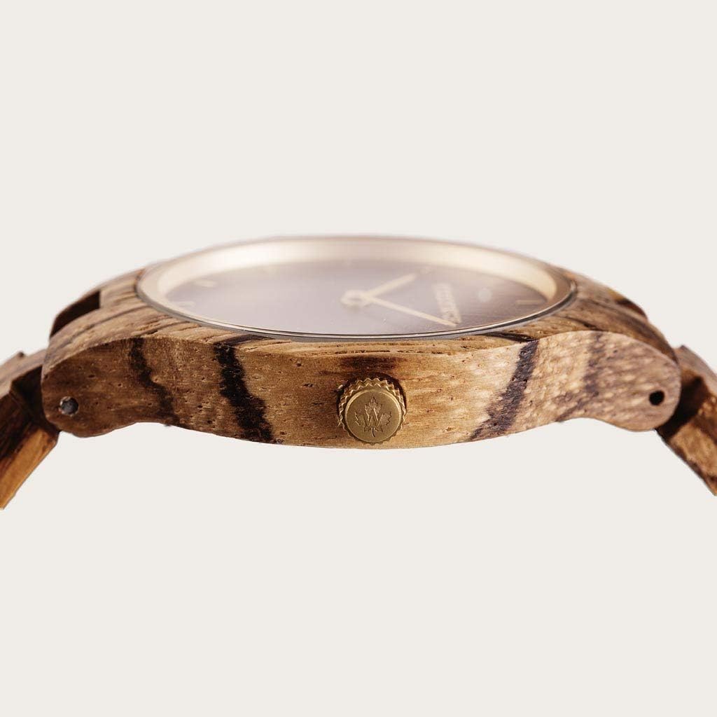 WoodWatch Classic Golden Sky orologio legno ulivo minimal