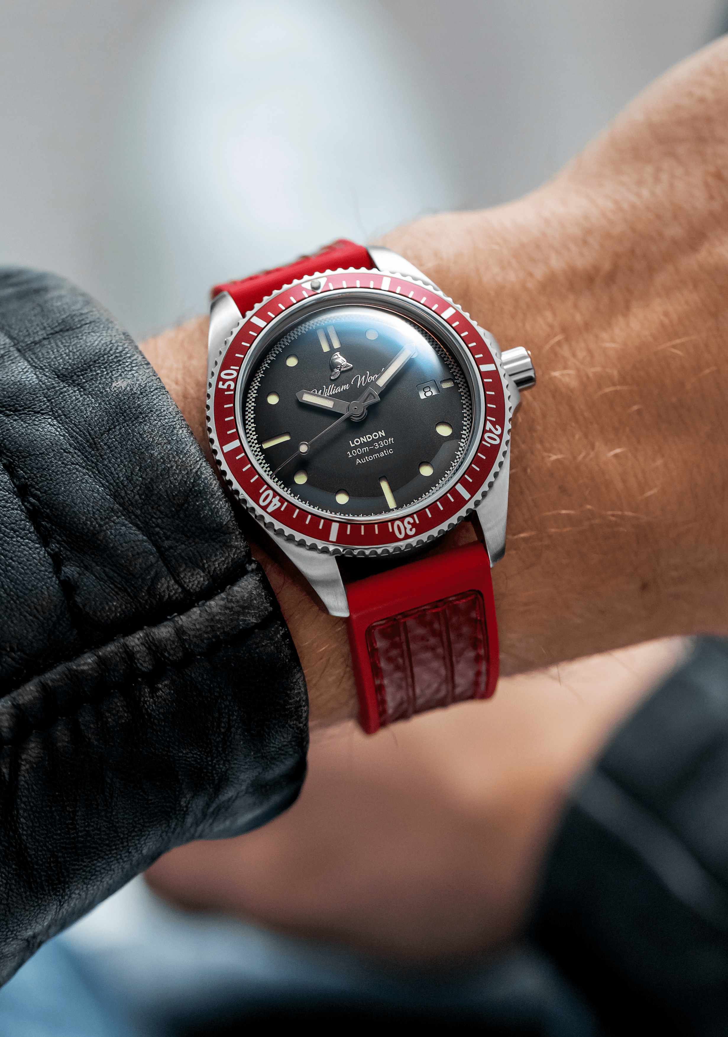 William Wood Fire Department orologio Fire Brigades Union rosso 41mm