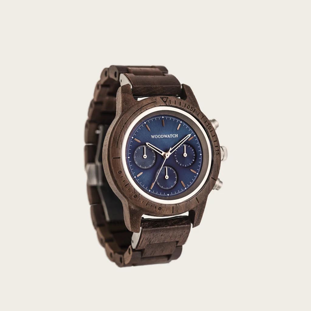 Woodwatch Classic Sapphire Silver orologio legno uomo