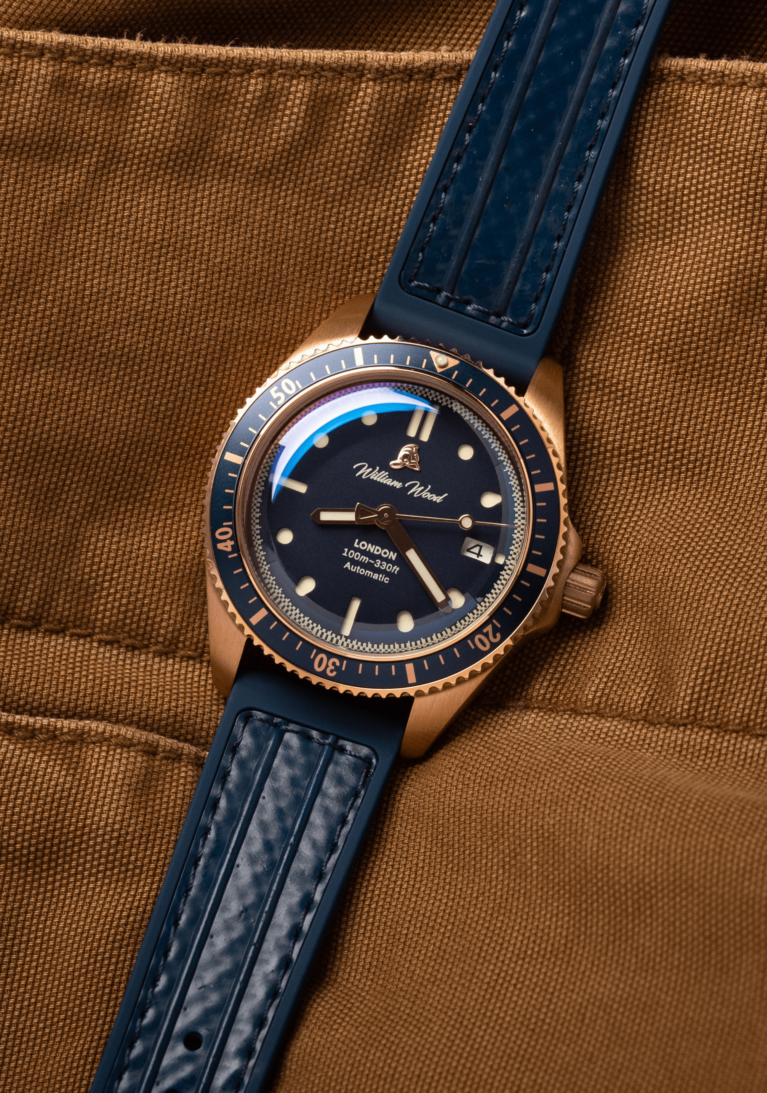 William Wood Bronze Sapphire Orologio Bronzo Blue Fire Hose