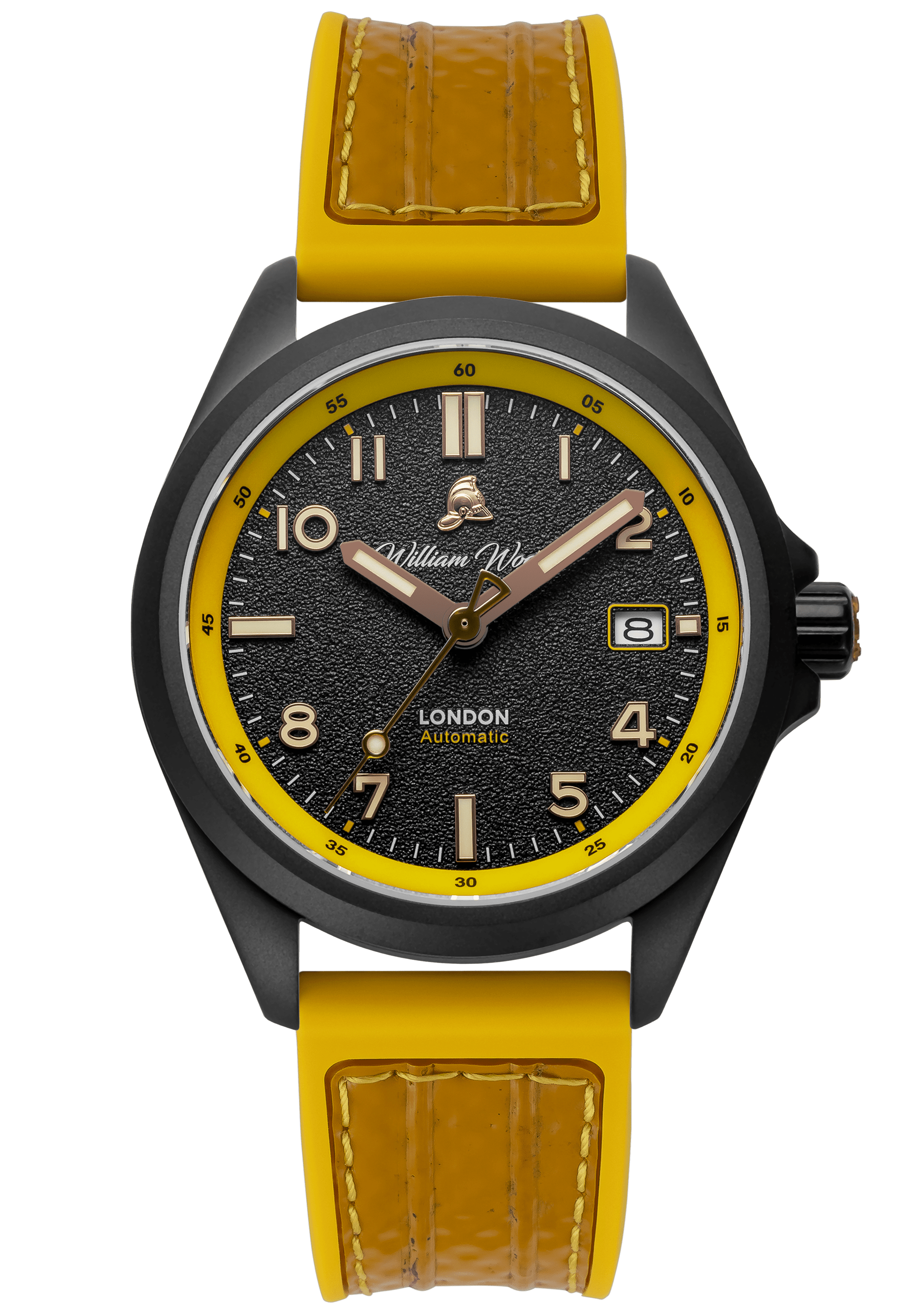 William Wood Fearless Yellow orologio 39mm PVD Yellow Fire Hose