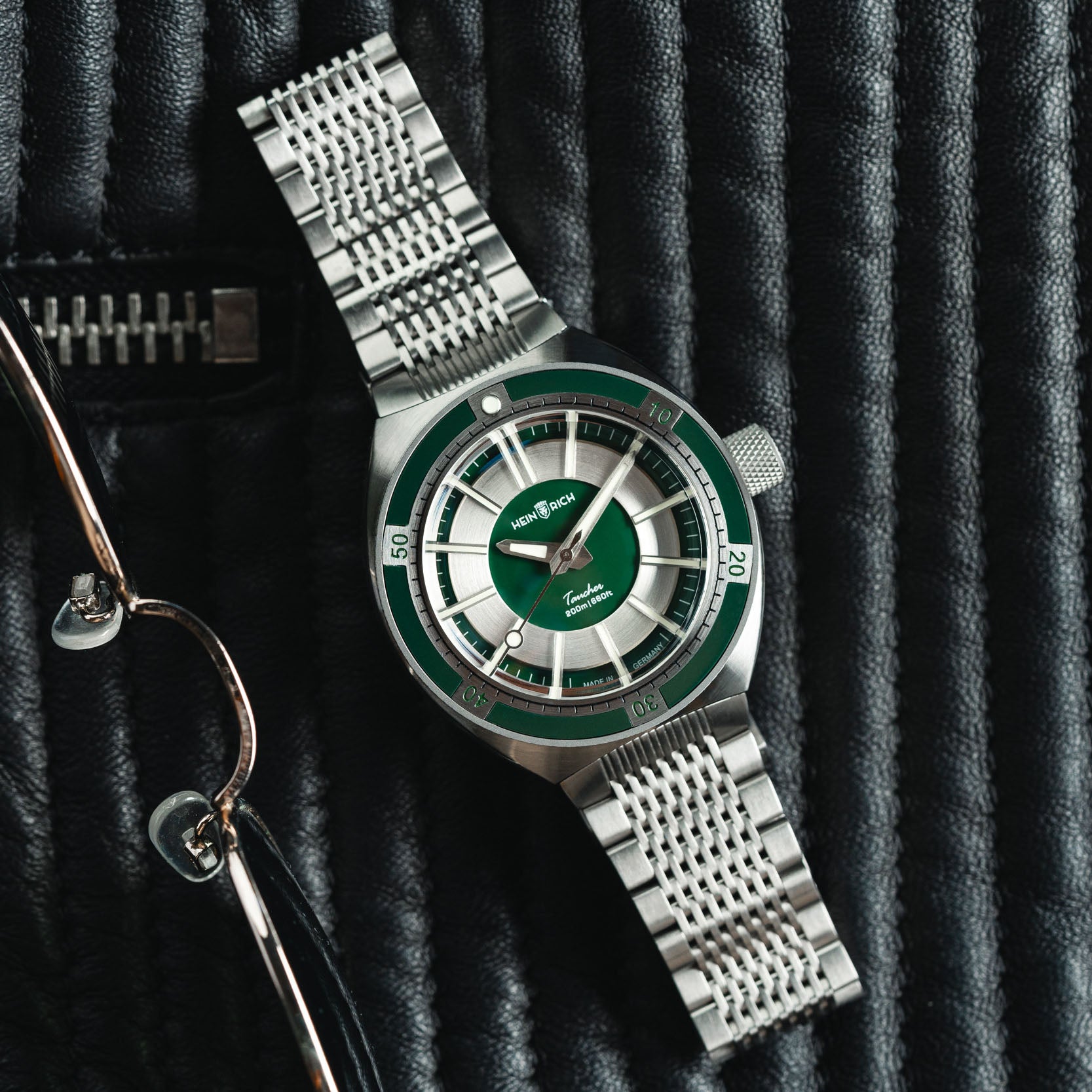 Heinrich Taucher 2 bracciale acciaio diver con estensione