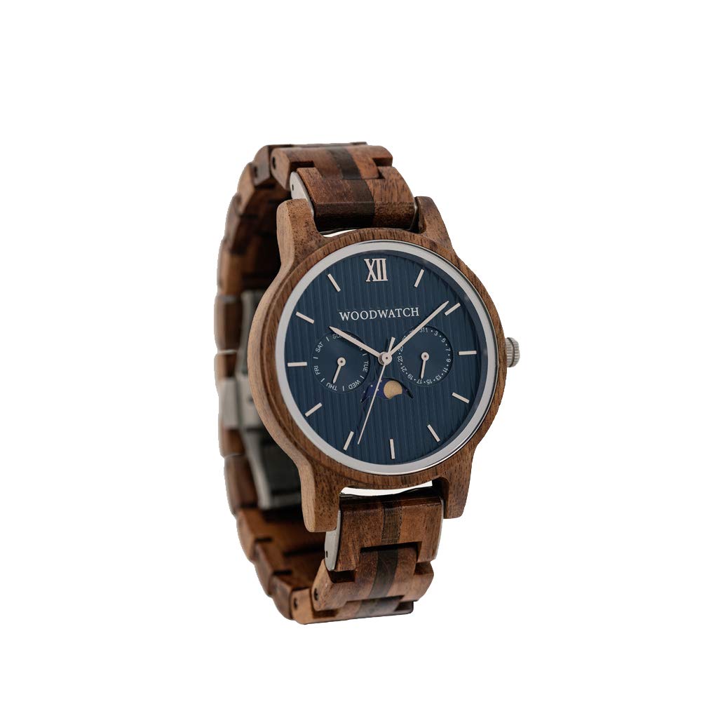 WoodWatch Classic Typhoon orologio legno 40mm quadrante blu