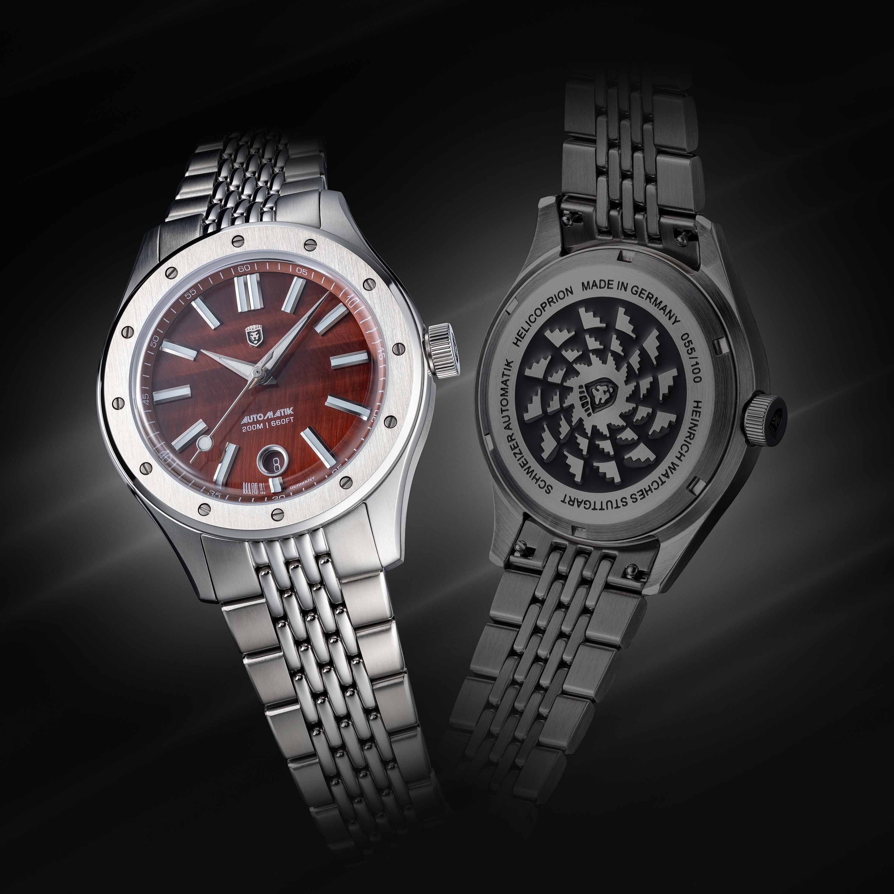 Heinrich Helicoprion orologio automatico Red Tiger's Eye Sellita