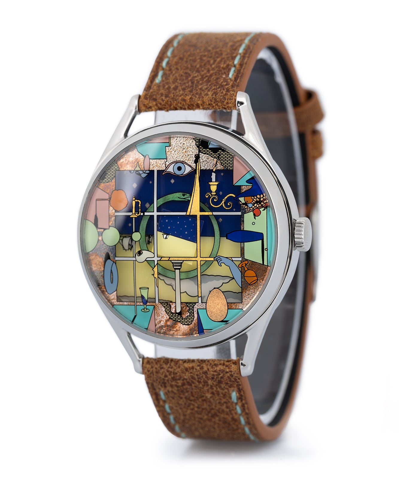 Mr Jones Chaos Window orologio meccanico dorato