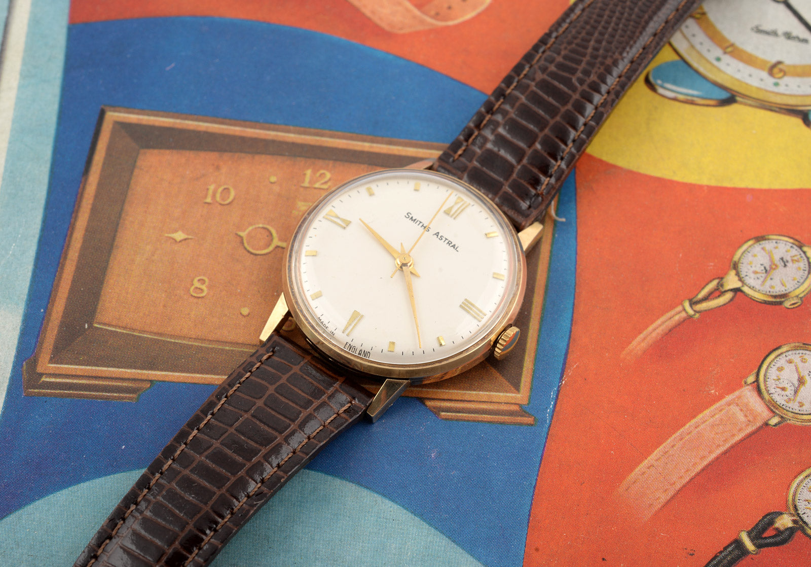 Smiths Astral 1970 orologio oro 9 carati 34mm