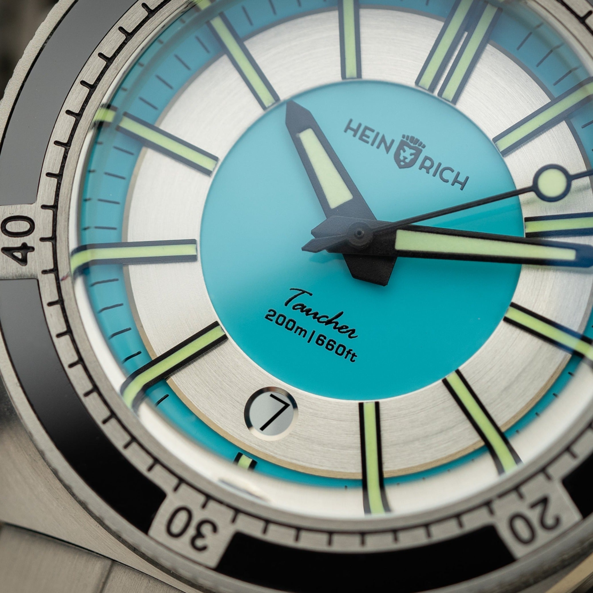 Heinrich Taucher 2 orologio automatico cyan 41mm