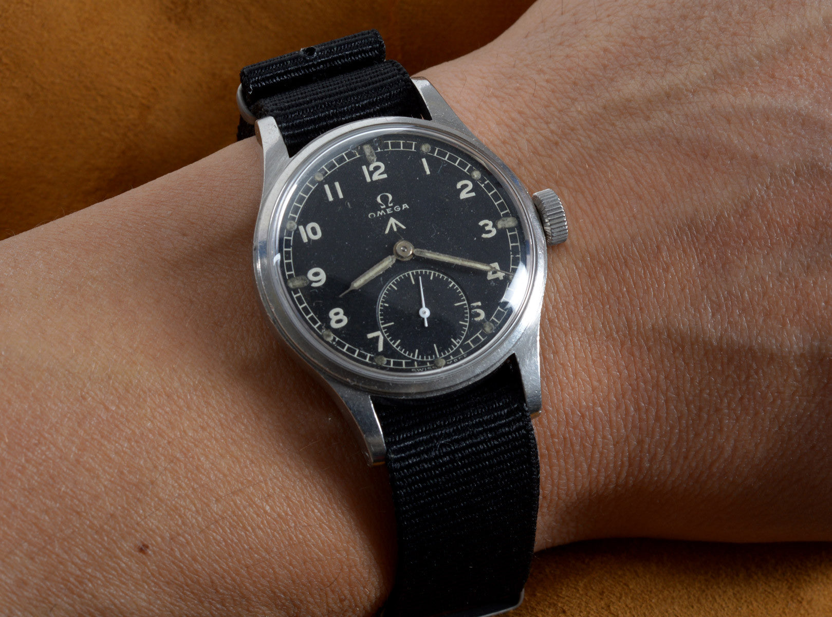 Omega WWW orologio militare 35mm acciaio nero