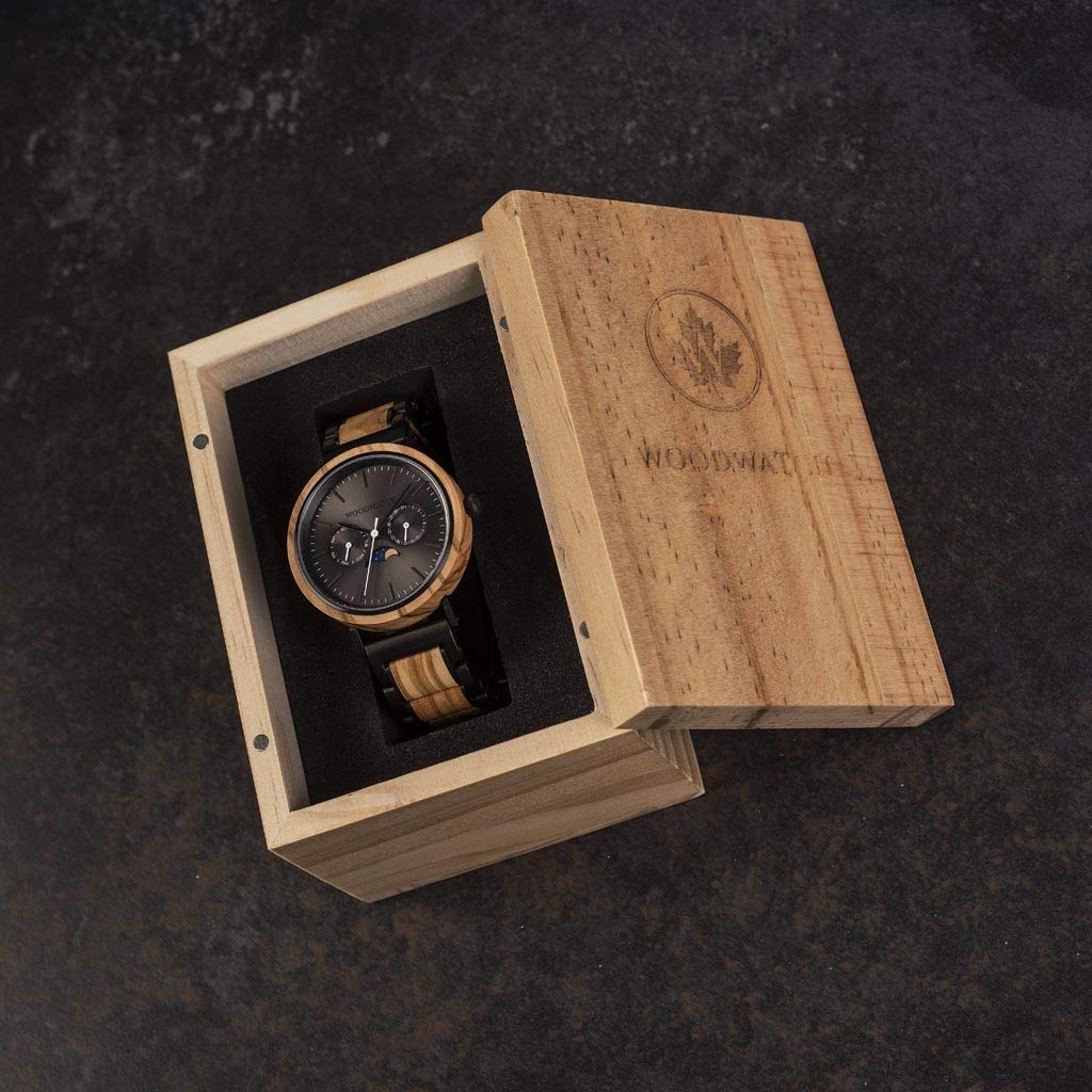 WoodWatch Classic Carbon Olive orologio legno uomo verde