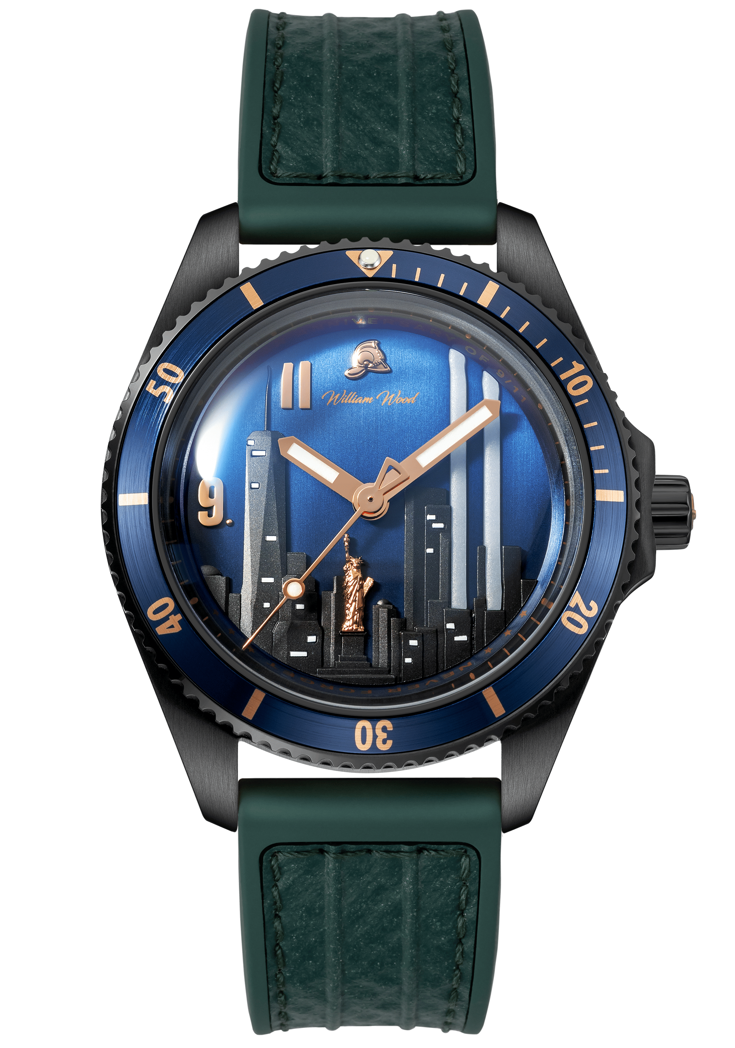 William Wood Never Forget orologio automatico nero blu