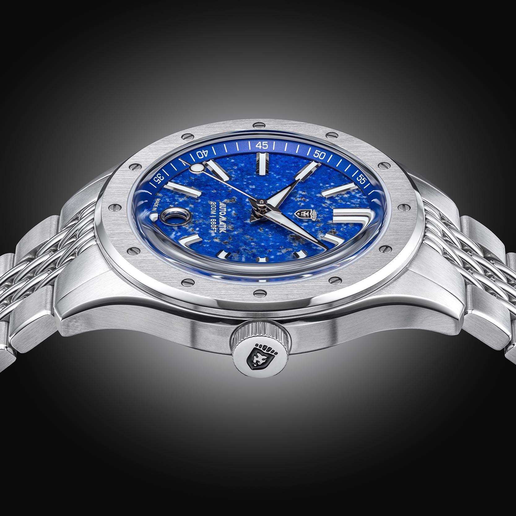 Heinrich Helicoprion orologio automatico Lapis Lazuli