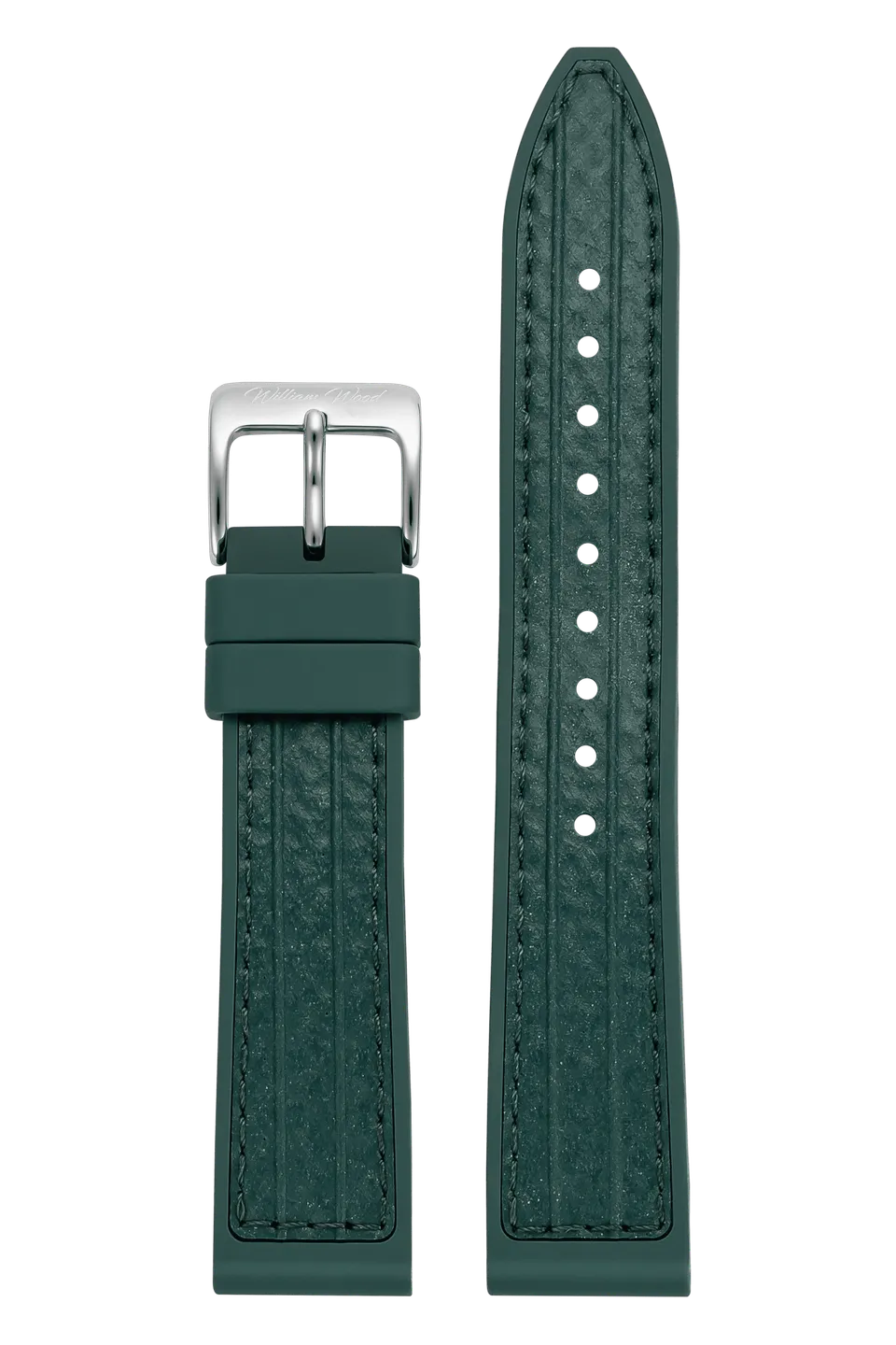 William Wood Straps cinturino Racing Green fibbia argento 20mm