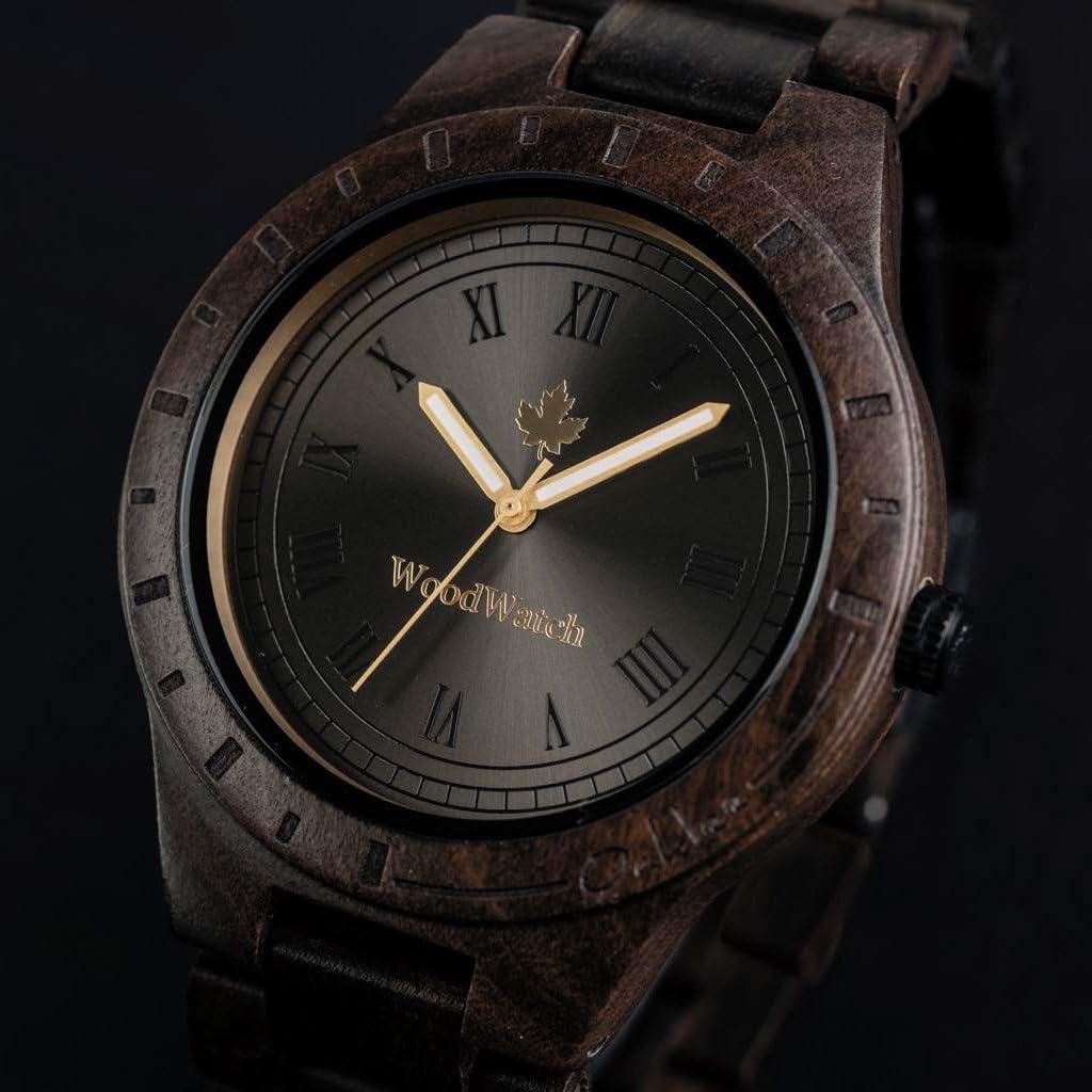 WoodWatch Classic Oaklee Black Sandal Orologio Uomo Legno