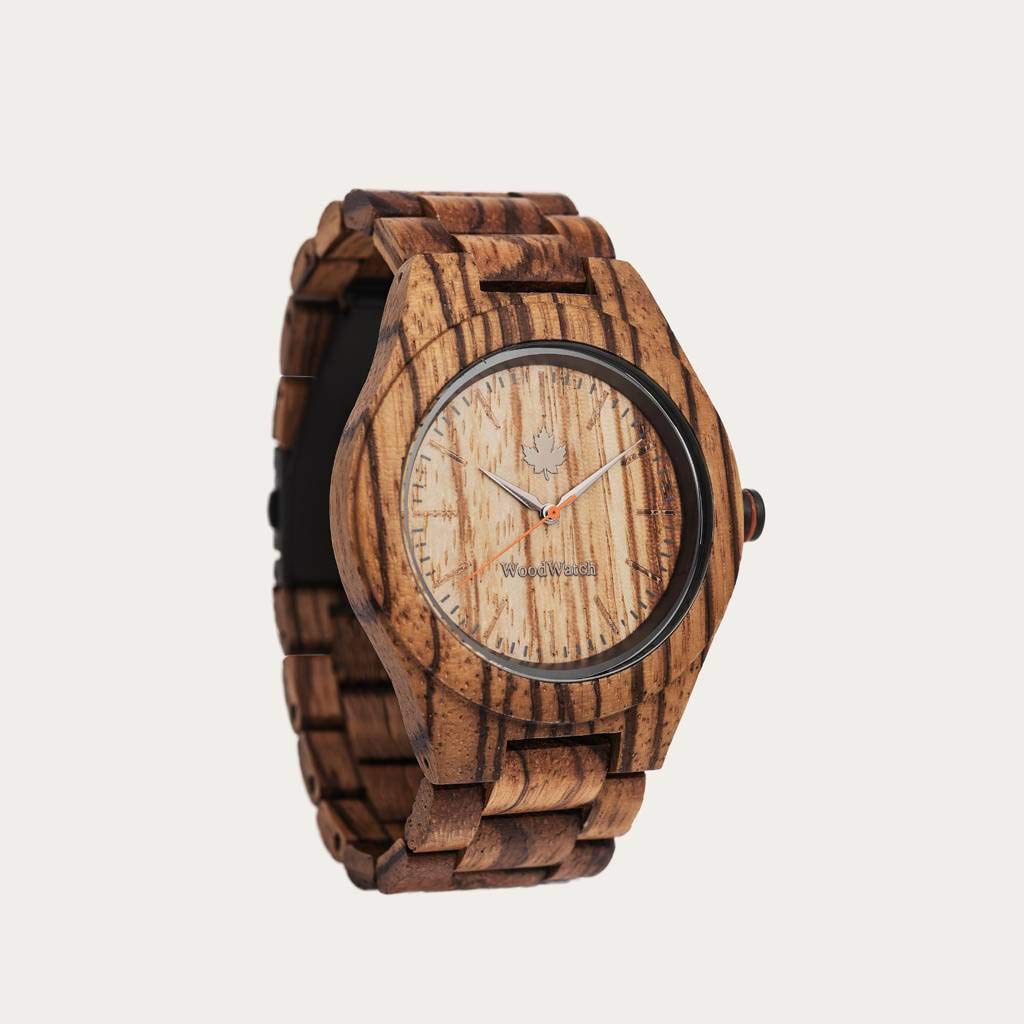 WoodWatch Classic Zebra orologio legno quarzo fatto a mano