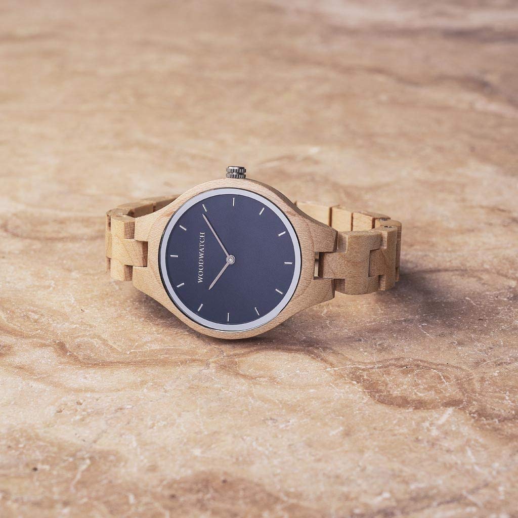 WoodWatch Classic Blue Ocean orologio donna ulivo minimal