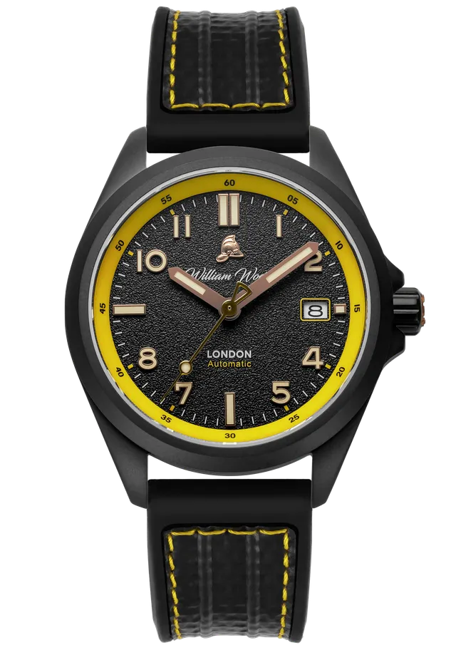William Wood Fearless Yellow orologio 39mm PVD Yellow Fire Hose
