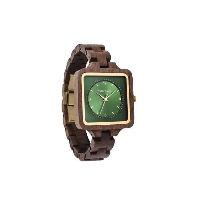 WoodWatch Classic Emerald Hill orologio legno quadrante verde
