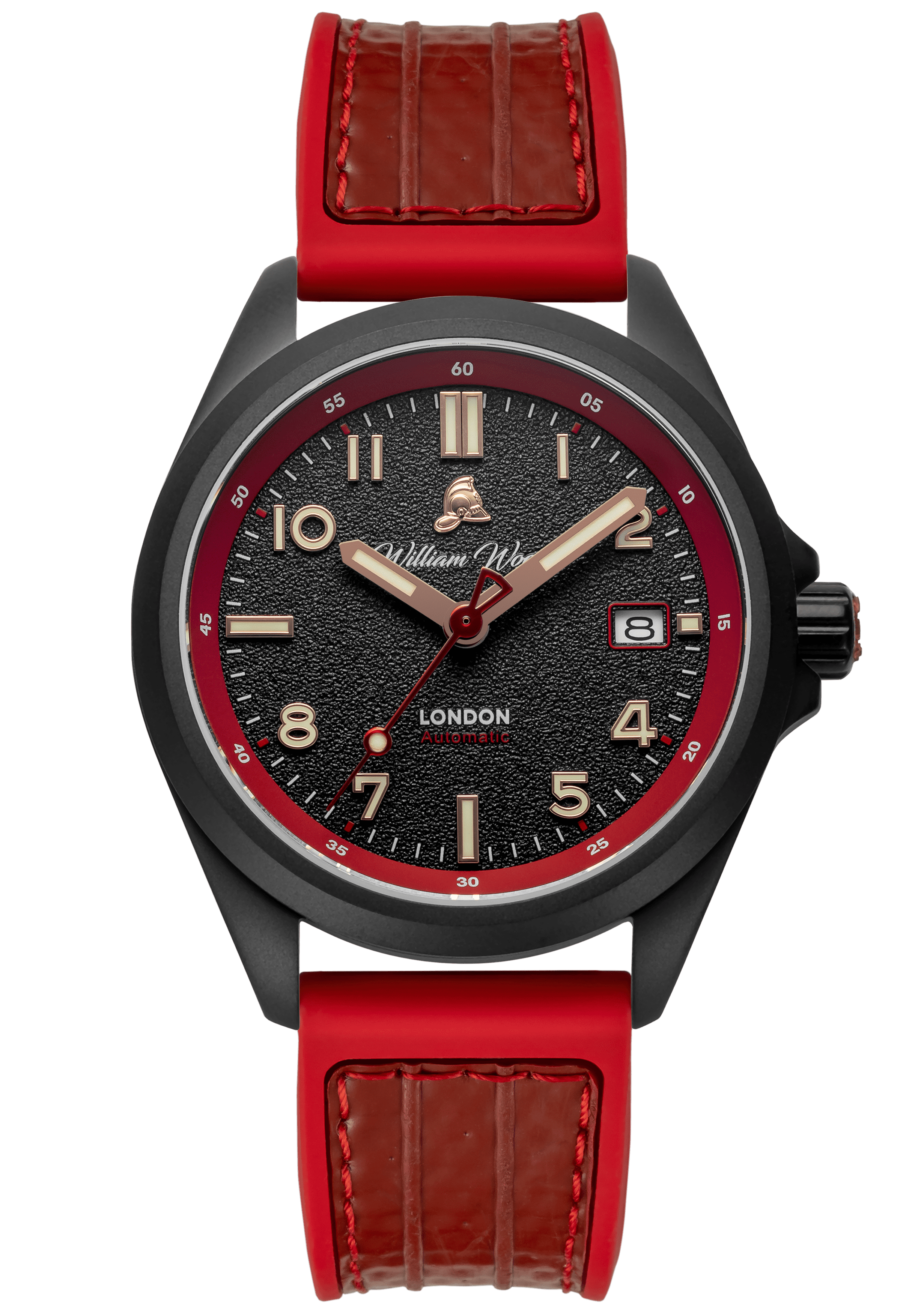 William Wood Fearless Red orologio 39mm PVD Red Fire Hose