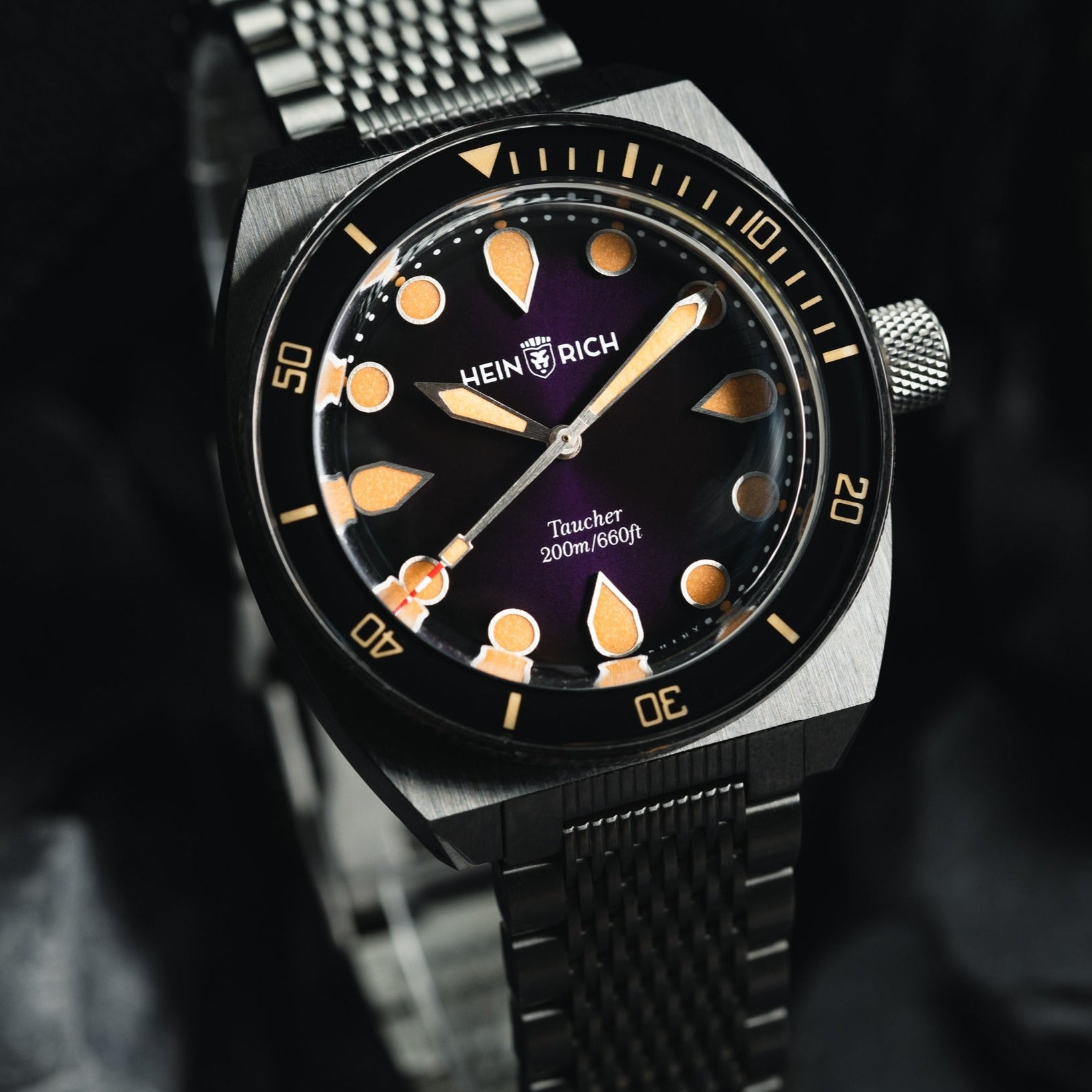 Heinrich Taucher Purple orologio subacqueo viola 41mm automatico