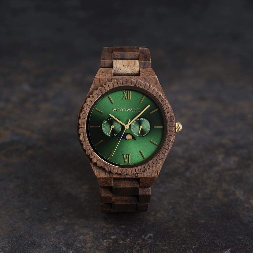 WoodWatch Classic Emerald Jungle orologio legno uomo verde