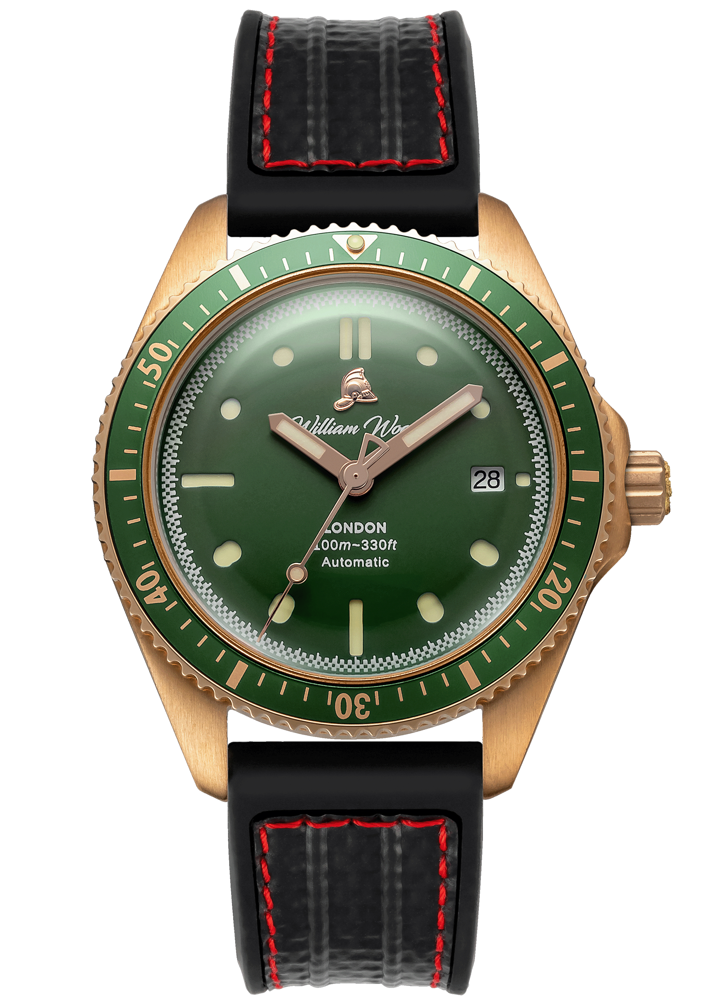 William Wood Bronze orologio Bronze Emerald verde automatico 41mm