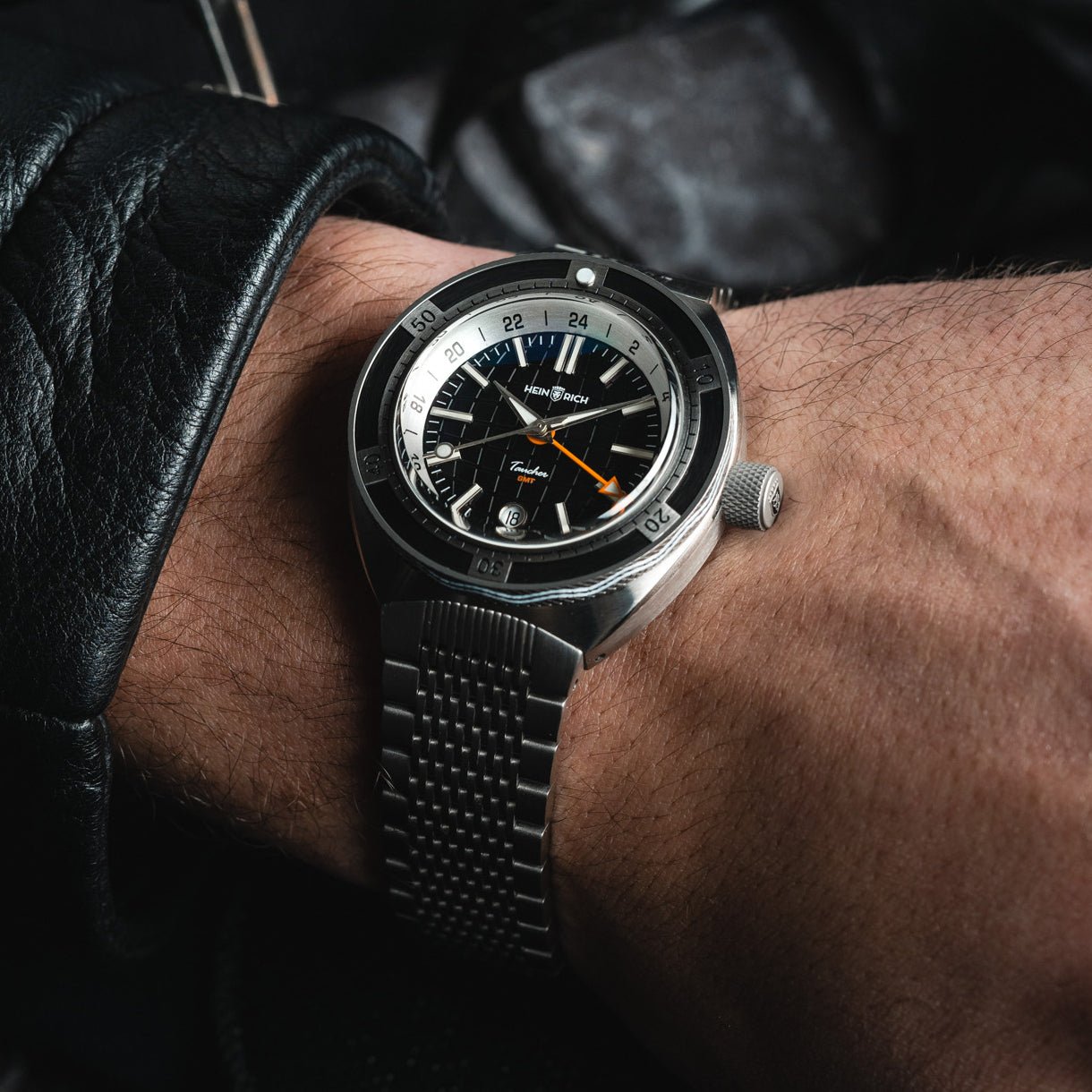 Heinrich Taucher 2 orologio GMT 41mm blu 200m