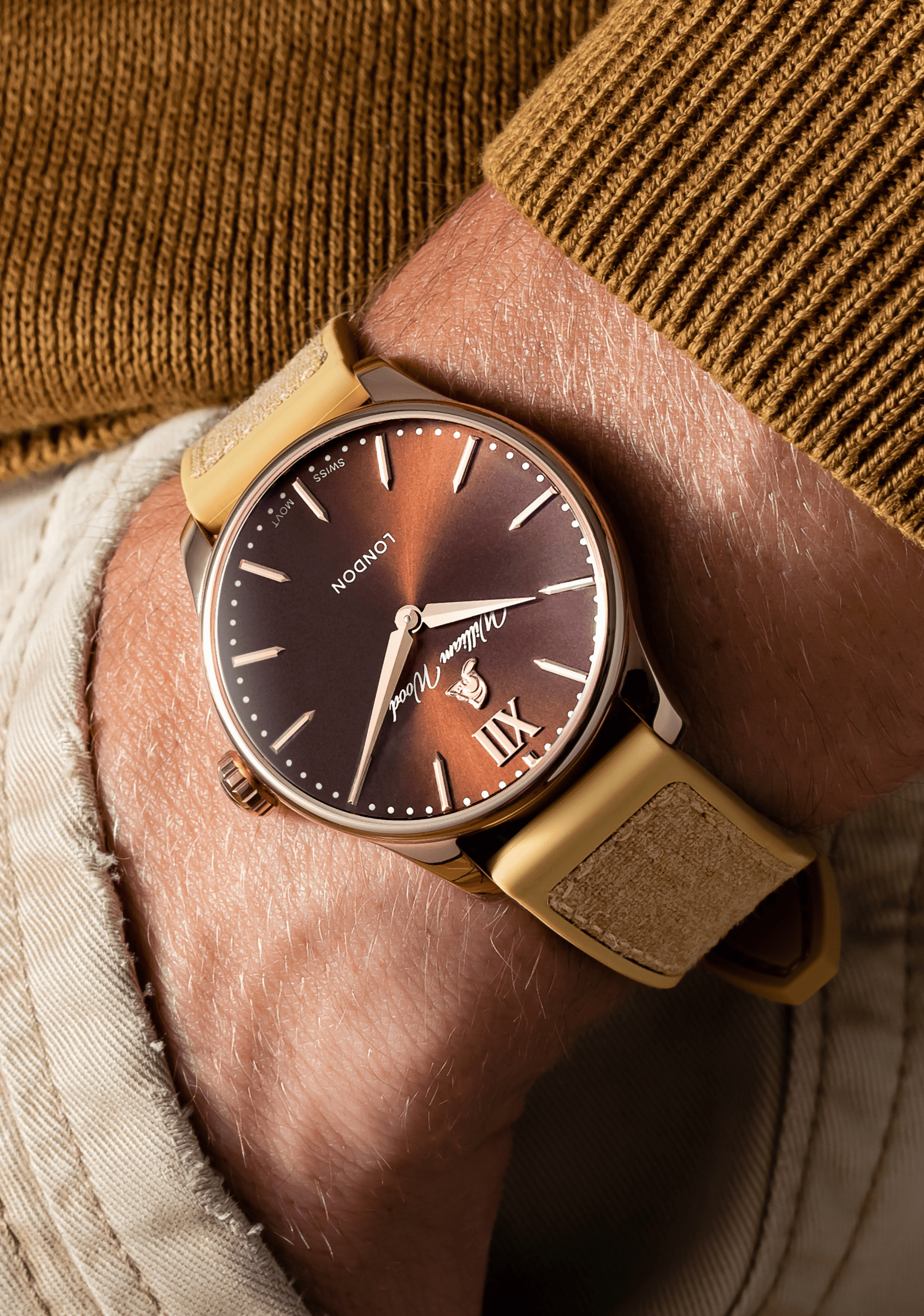 William Wood Chivalrous Chocolate orologio quarzo 41mm marrone