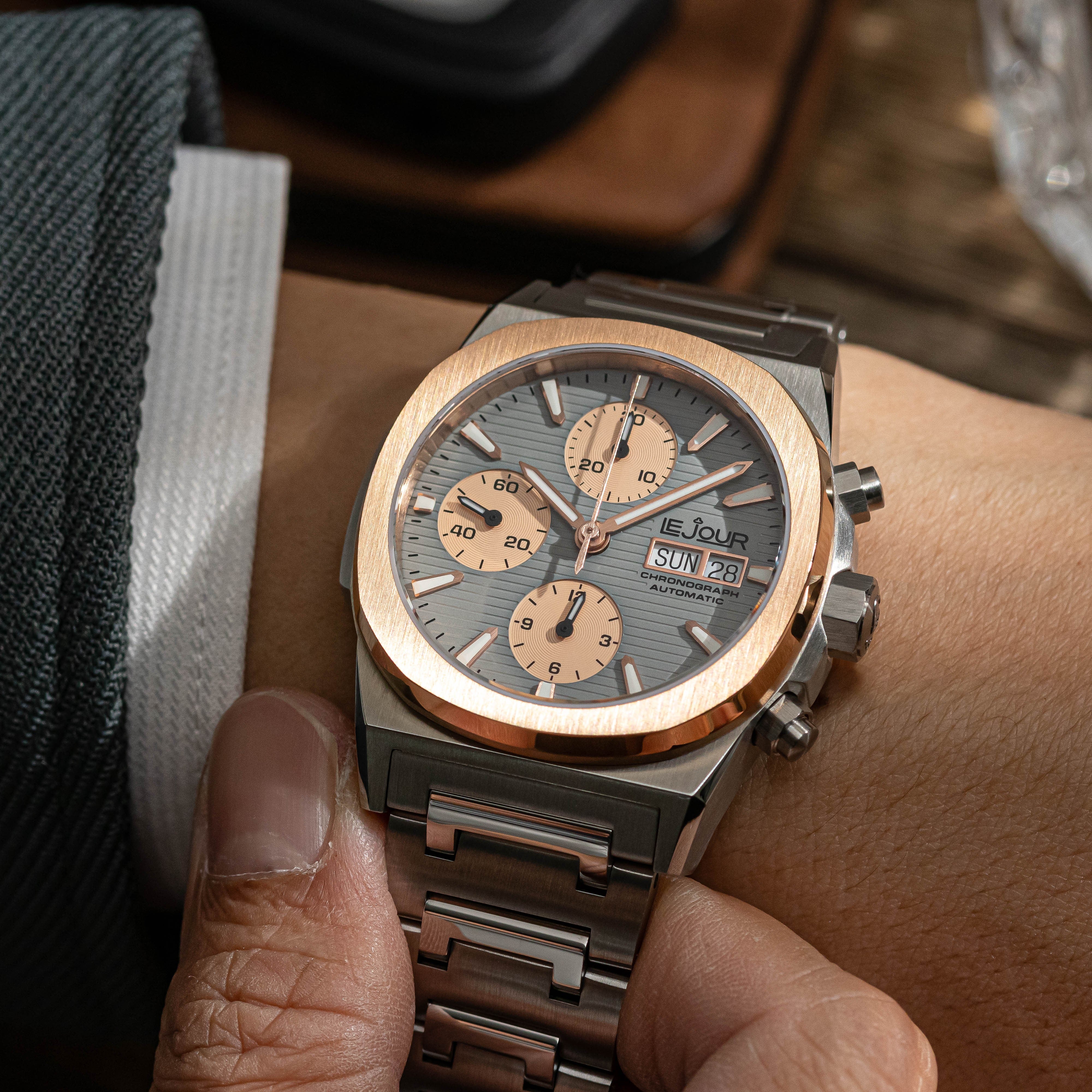 LeJour RMC Chrono LJ-RMC-007 cronografo grigio oro rosa 40mm