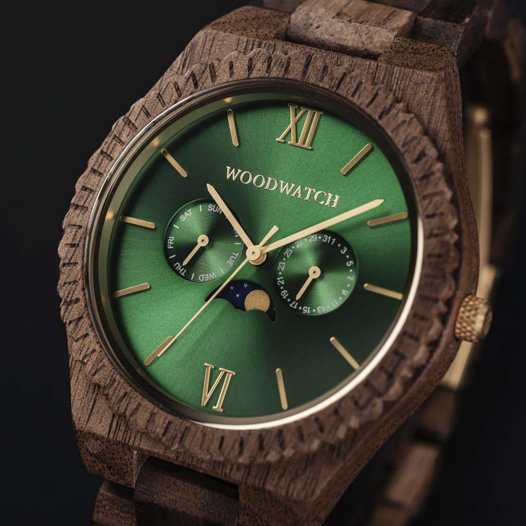 WoodWatch Classic Emerald Jungle orologio legno uomo verde