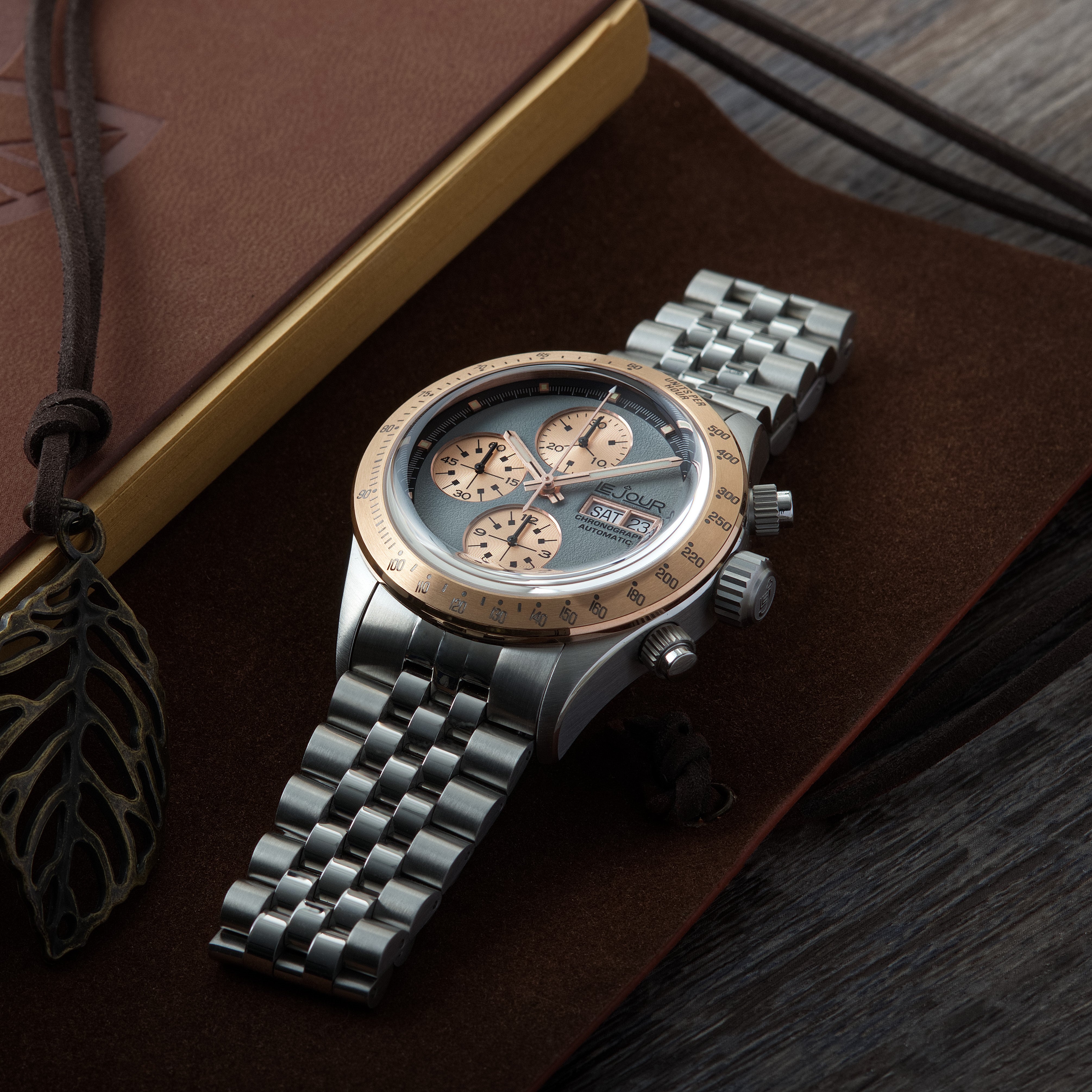 LeJour CM Chrono LJ-CM-004 cronografo grigio oro rosa 42mm