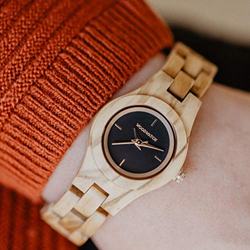 WoodWatch Flora Lily orologio in legno donna ulivo e noce