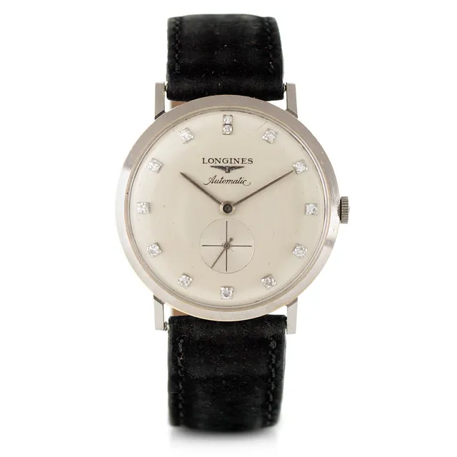 Longines 1957 orologio da polso oro bianco 33mm diamanti automatico