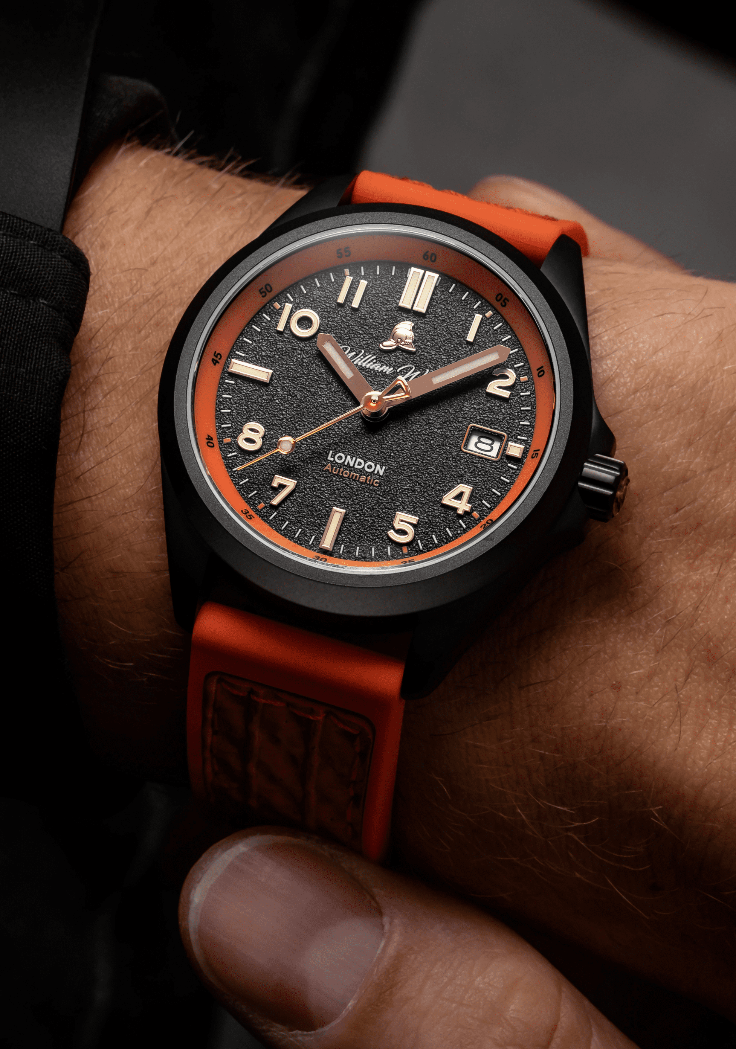 William Wood Fearless Orange Orologio Automatico 39mm Nero