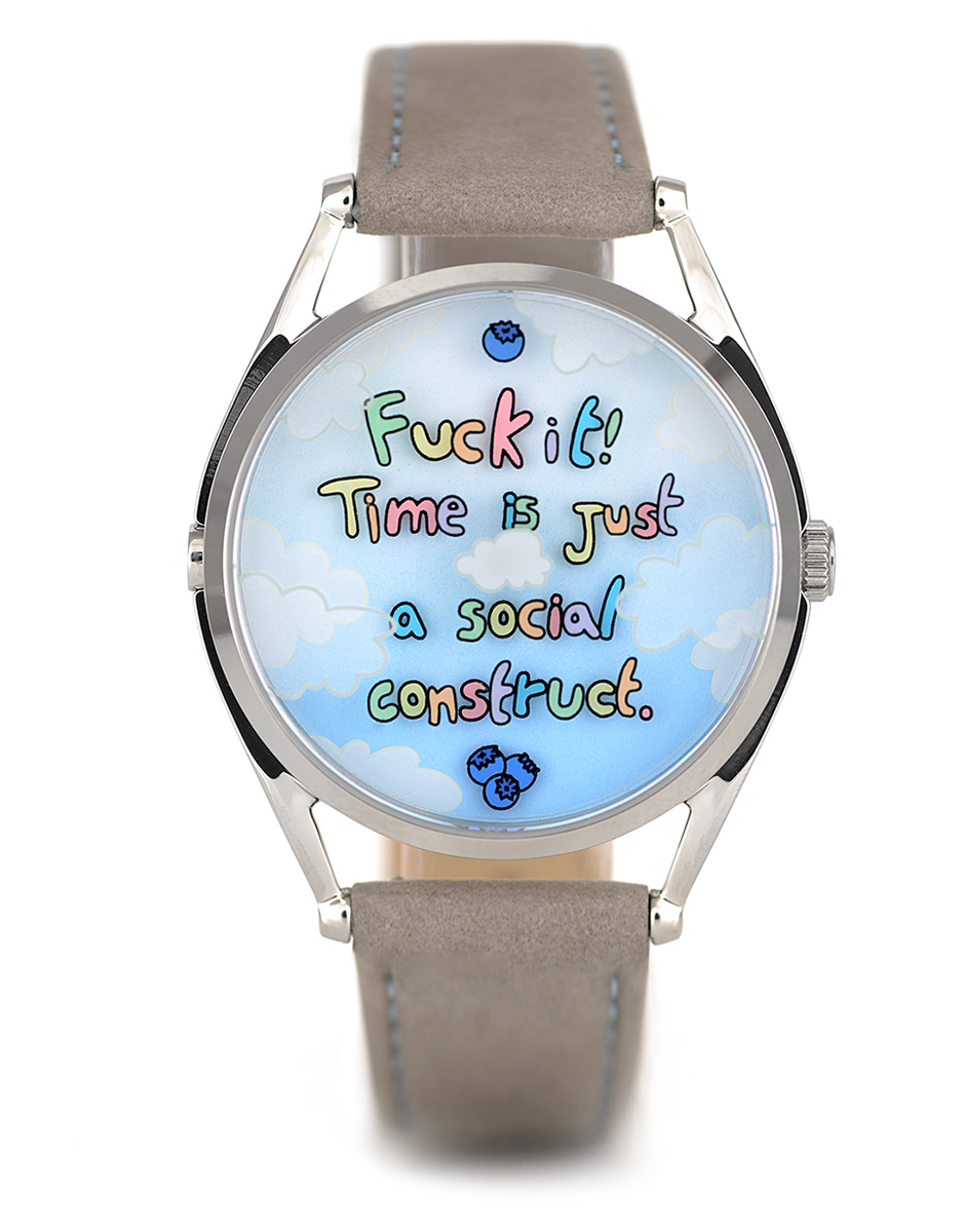 Mr Jones Blueberry Late! orologio da polso messaggio nascosto