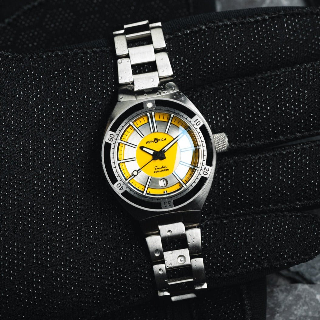 Heinrich Taucher 2 orologio giallo con data automatico